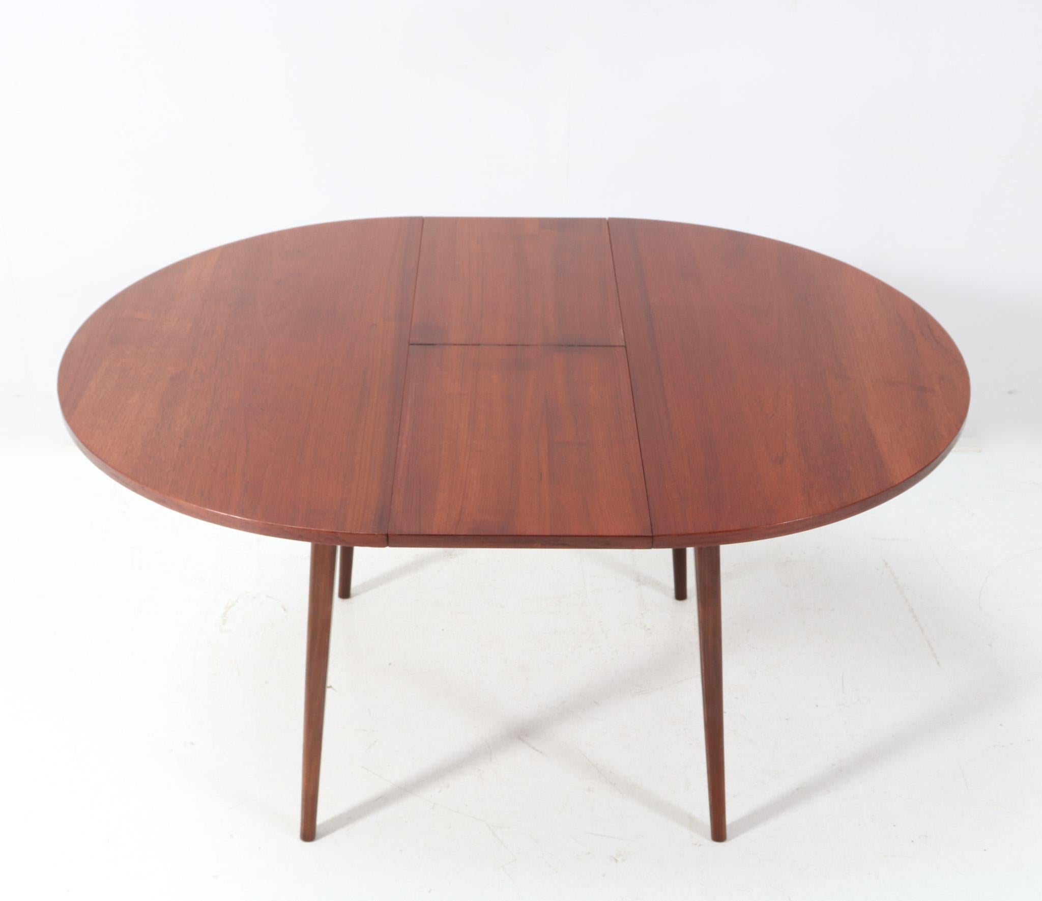 Teak Mid-Century Modern Extendable Dining Table by Louis van Teeffelen, 1950s For Sale 3