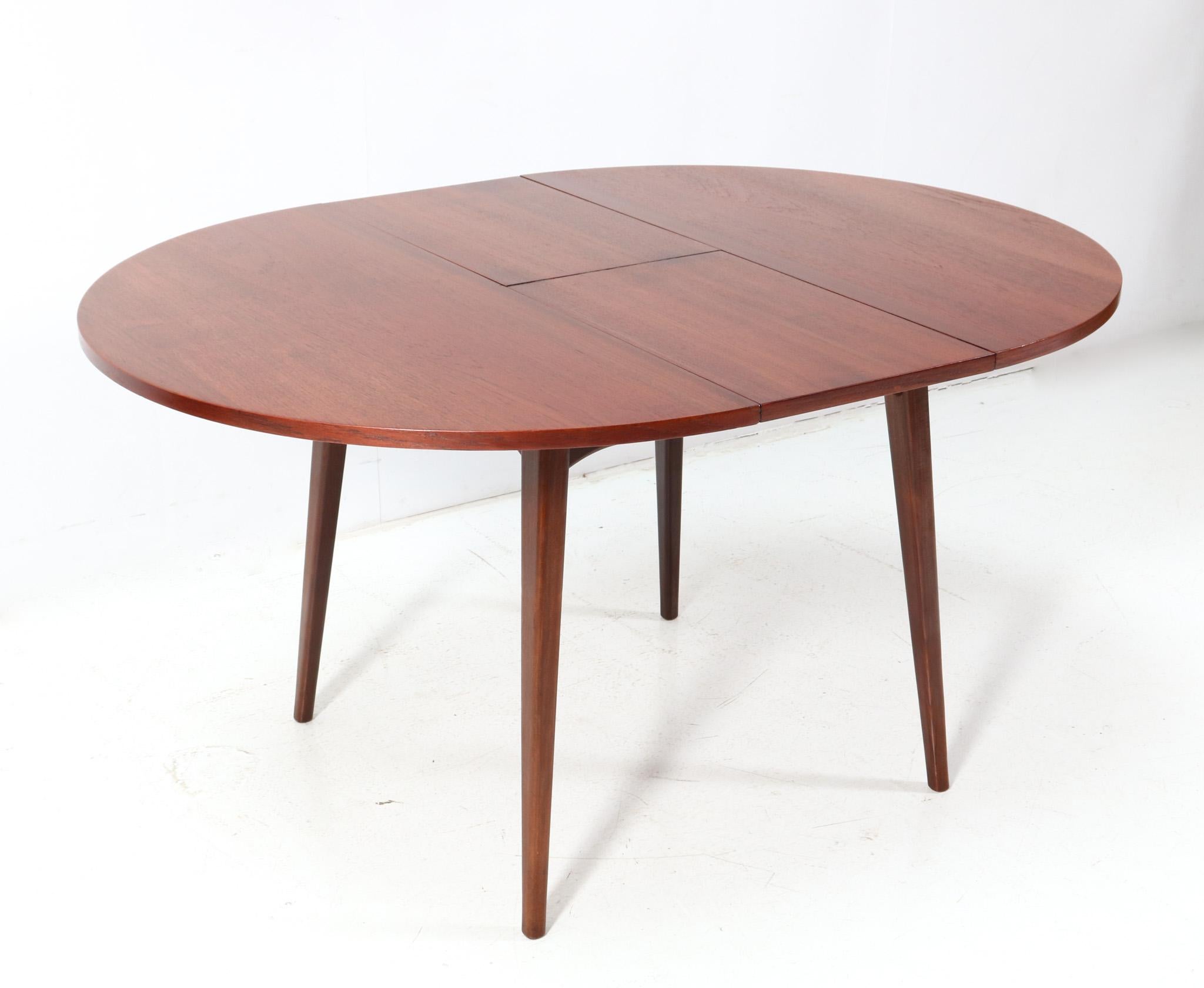 Teak Mid-Century Modern Extendable Dining Table by Louis van Teeffelen, 1950s For Sale 4