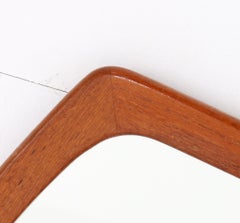 Teak Mid-Century Modern Free-Form Wall Mirror Denmark, 1950s