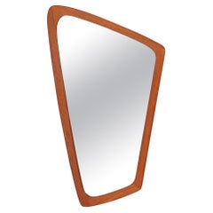 Teak Mid-Century Modern Free-Form Wall Mirror Denmark, 1950s