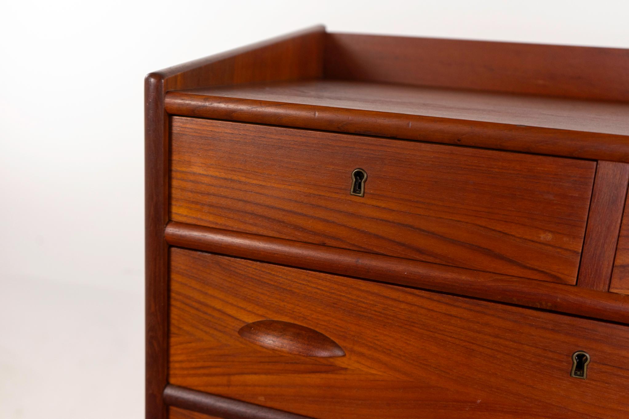 Scandinavian Modern Teak Mid-Century Modern Highboy Dresser