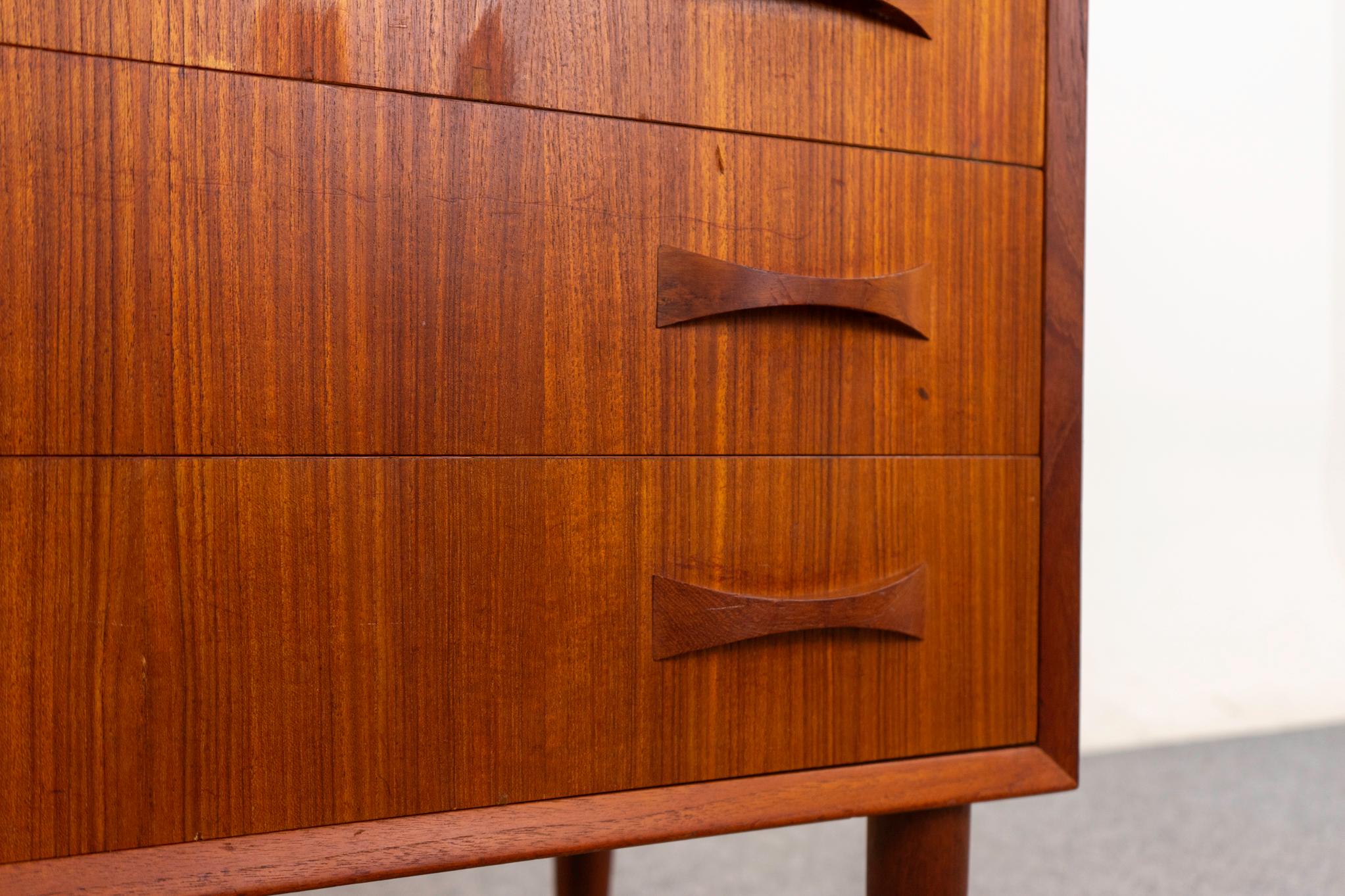 Danish Teak Mid-Century Modern Highboy Dresser