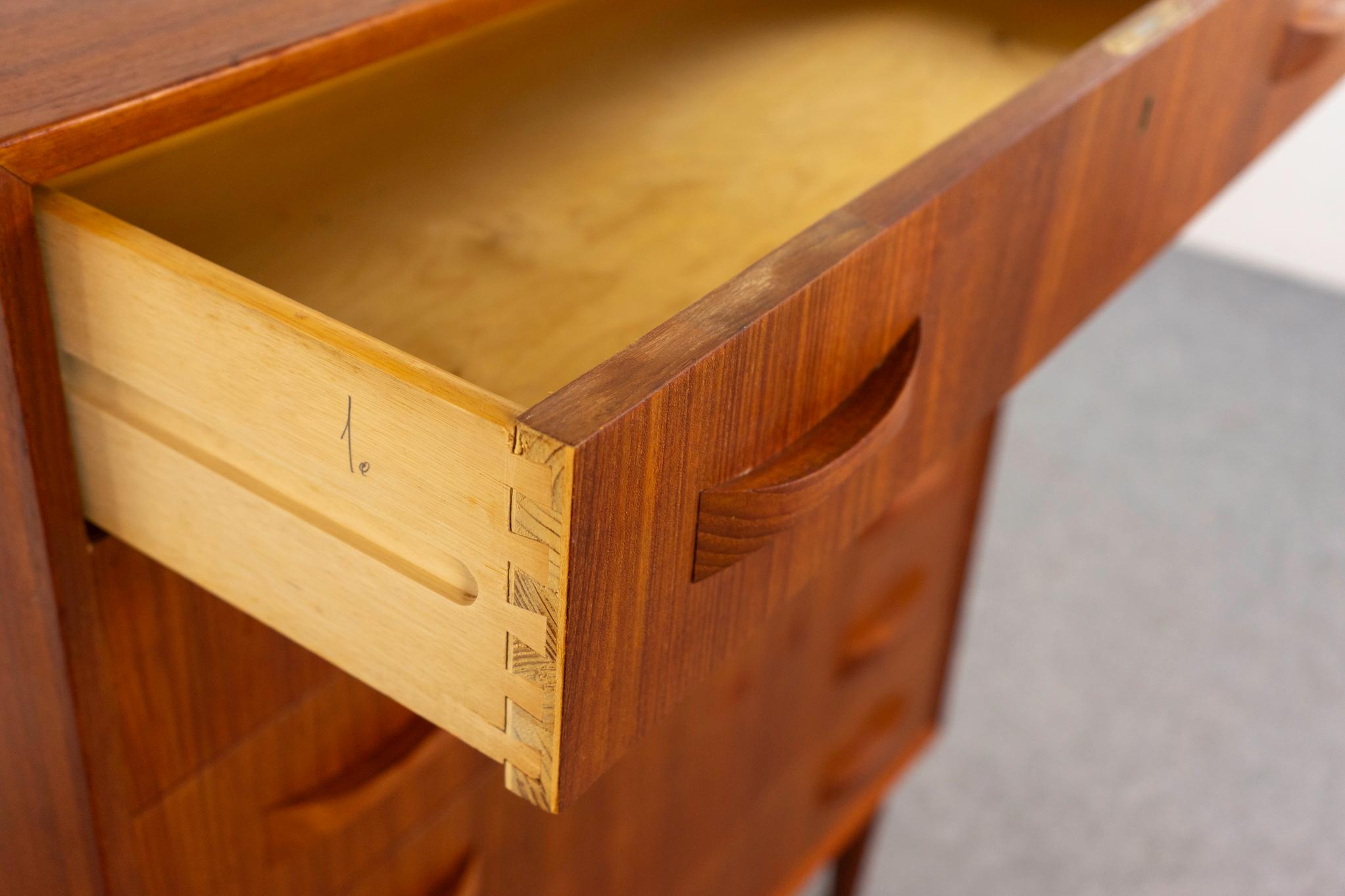 Veneer Teak Mid-Century Modern Highboy Dresser