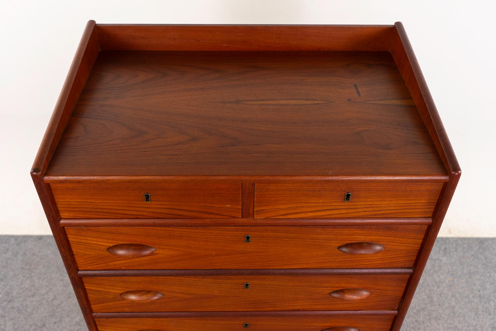 Veneer Teak Mid-Century Modern Highboy Dresser