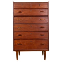 Teak Mid-Century Modern Highboy Dresser