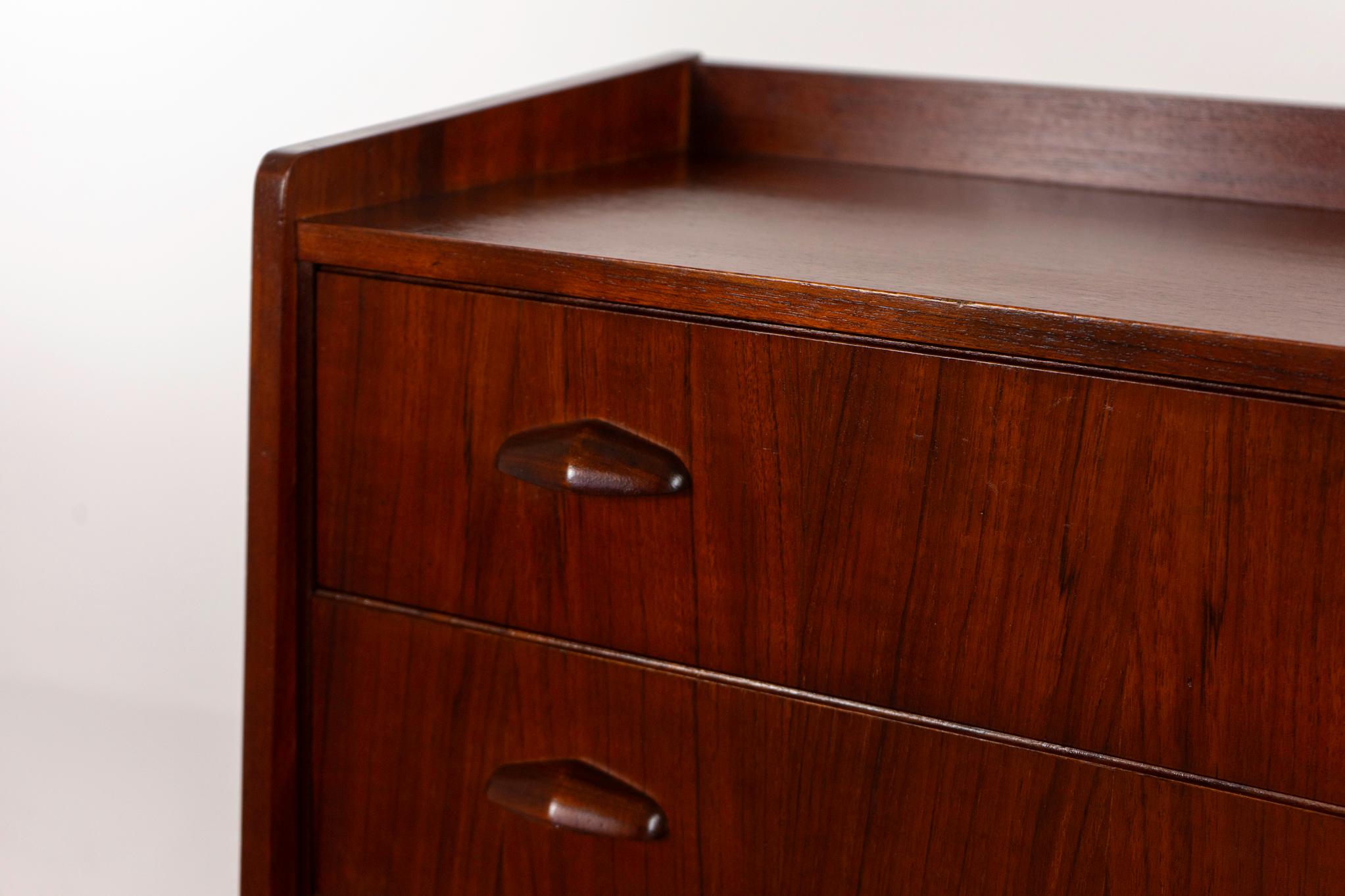 Scandinavian Modern Teak Mid-Century Modern Highboy Dresser/Vanity For Sale