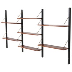 Teak Mid-Century Modern Louis Van Teeffelen Style Shelving Unit, 1960s