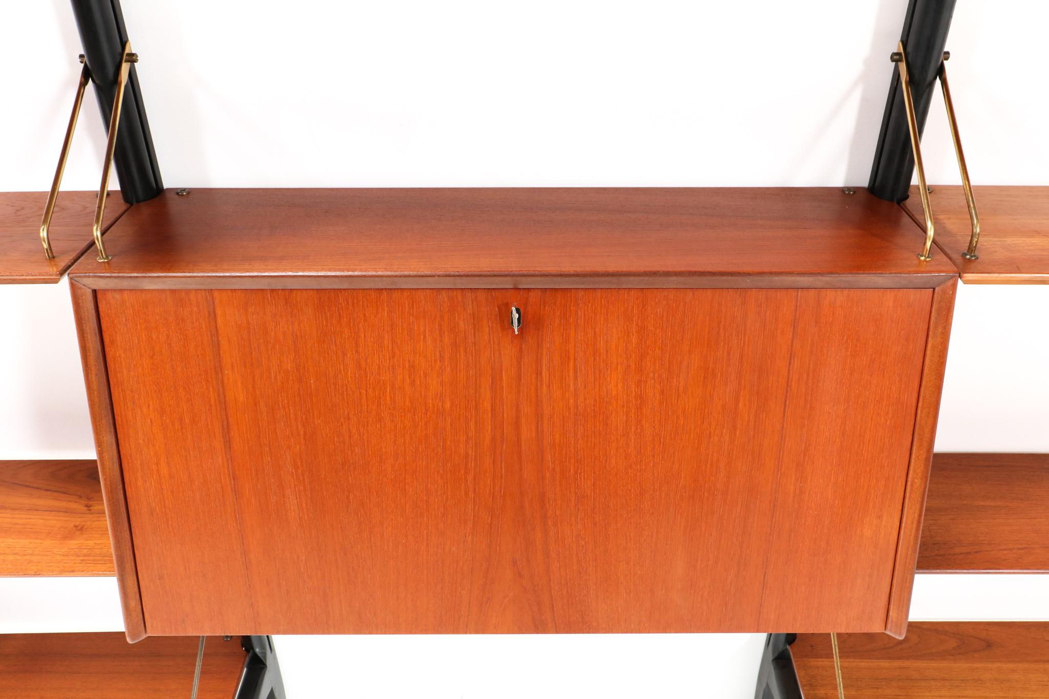 Teak Mid-Century Modern Modular Wall Unit by Louis van Teeffelen for WéBé, 1950s 7