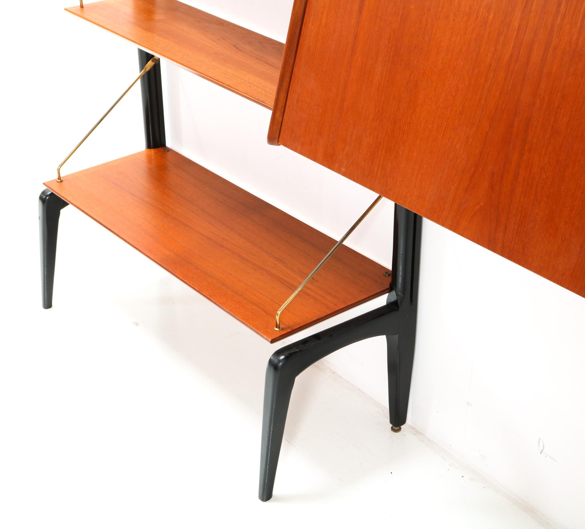 Teak Mid-Century Modern Modular Wall Unit by Louis van Teeffelen for WéBé, 1950s 12