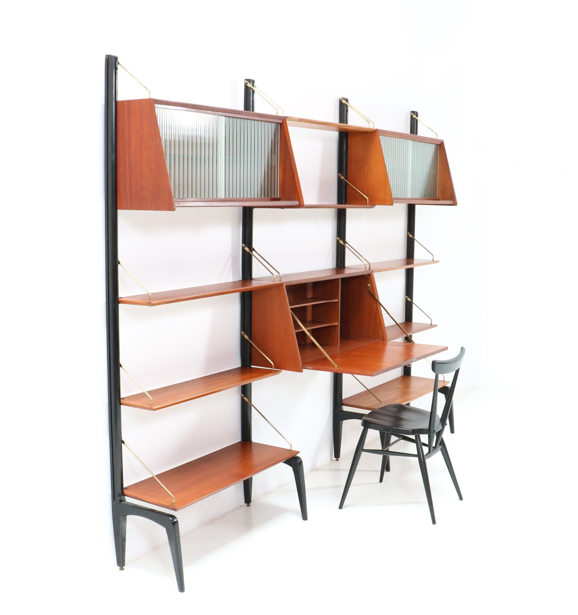 Teak Mid-Century Modern Modular Wall Unit by Louis van Teeffelen for WéBé, 1950s 1