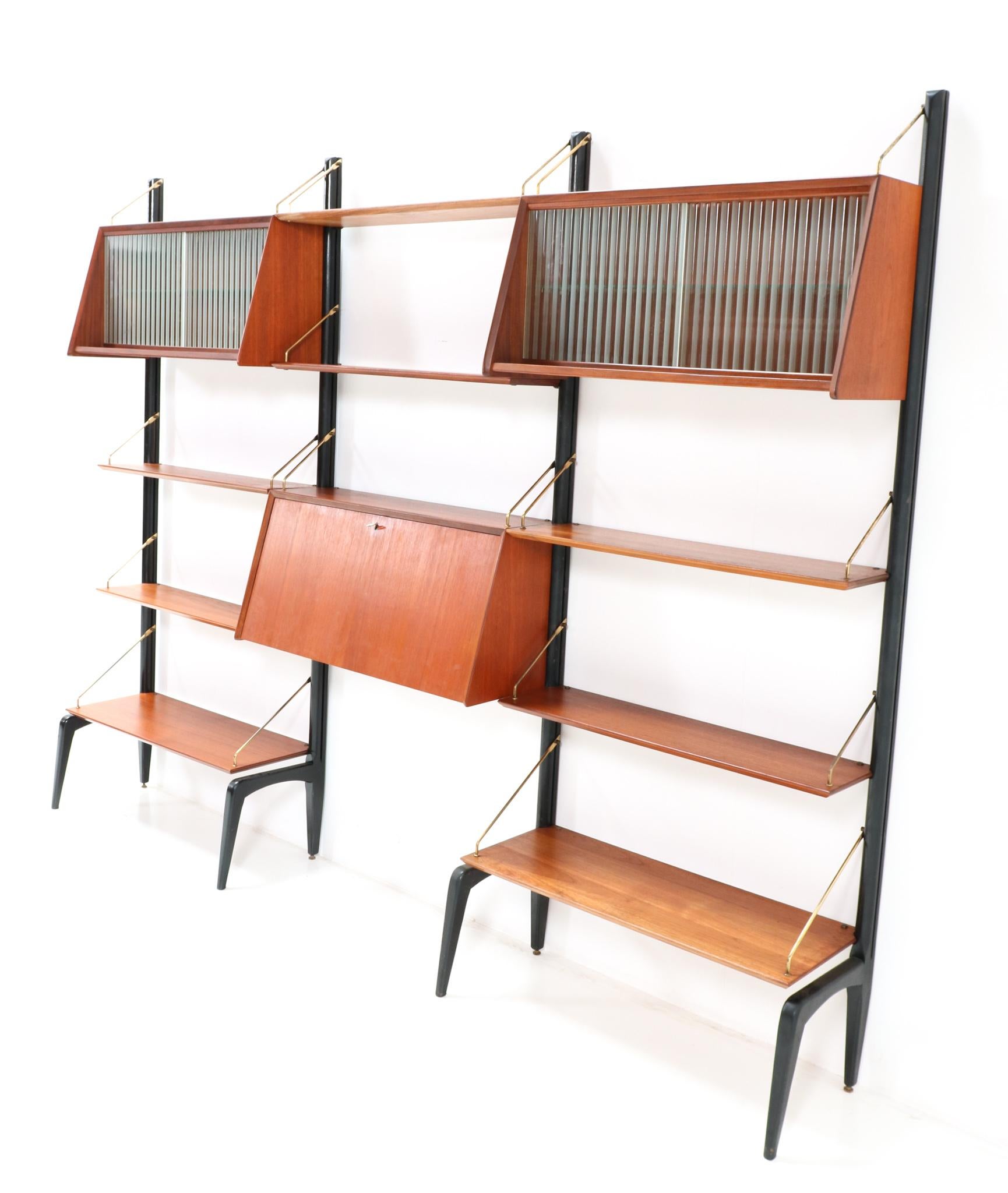 Teak Mid-Century Modern Modular Wall Unit by Louis van Teeffelen for WéBé, 1950s 2