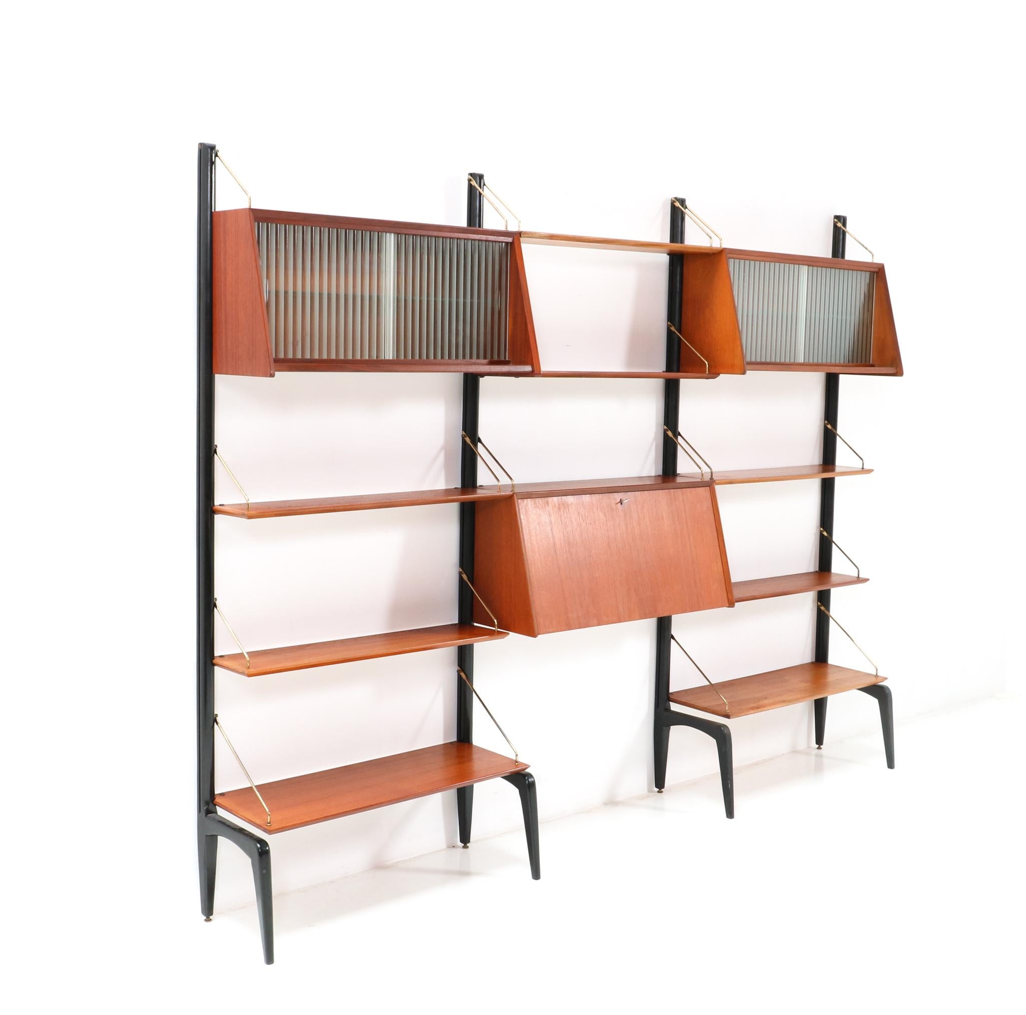 Teak Mid-Century Modern Modular Wall Unit by Louis van Teeffelen for WéBé, 1950s 3