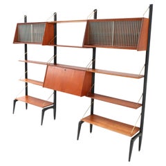 Teak Mid-Century Modern Modular Wall Unit by Louis van Teeffelen for WéBé, 1950s