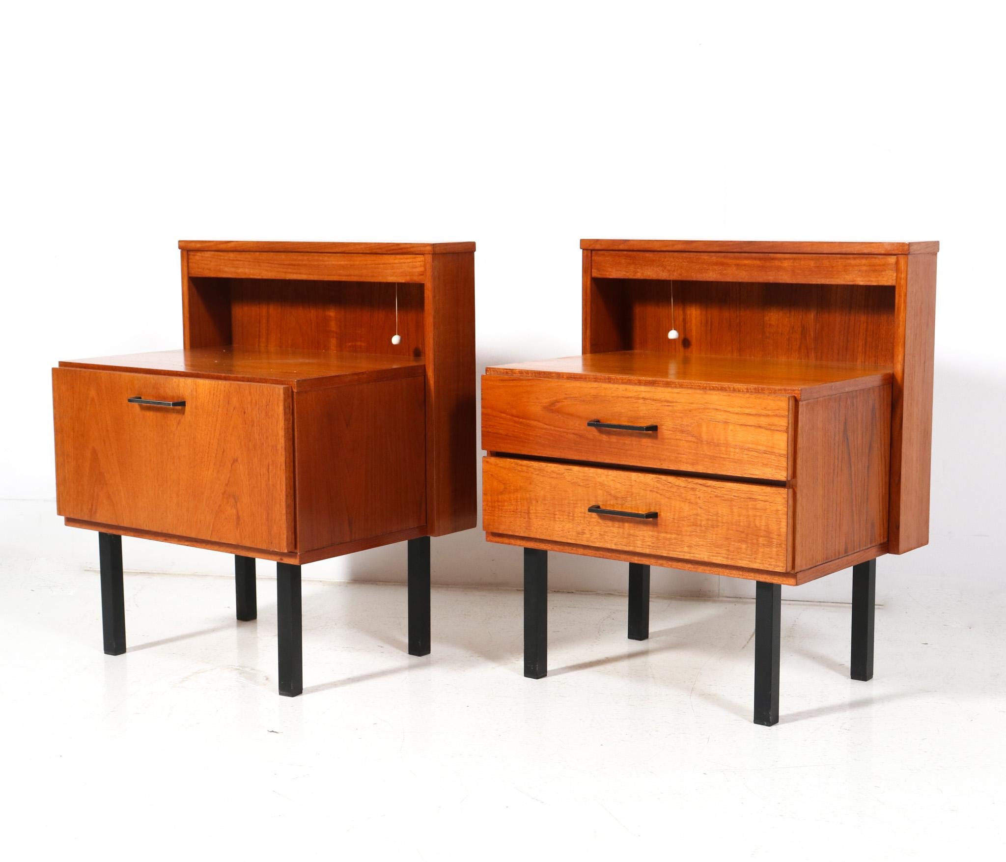 Teak Mid-Century Modern Nightstands or Bedside Tables, 1960s In Good Condition In Amsterdam, NL