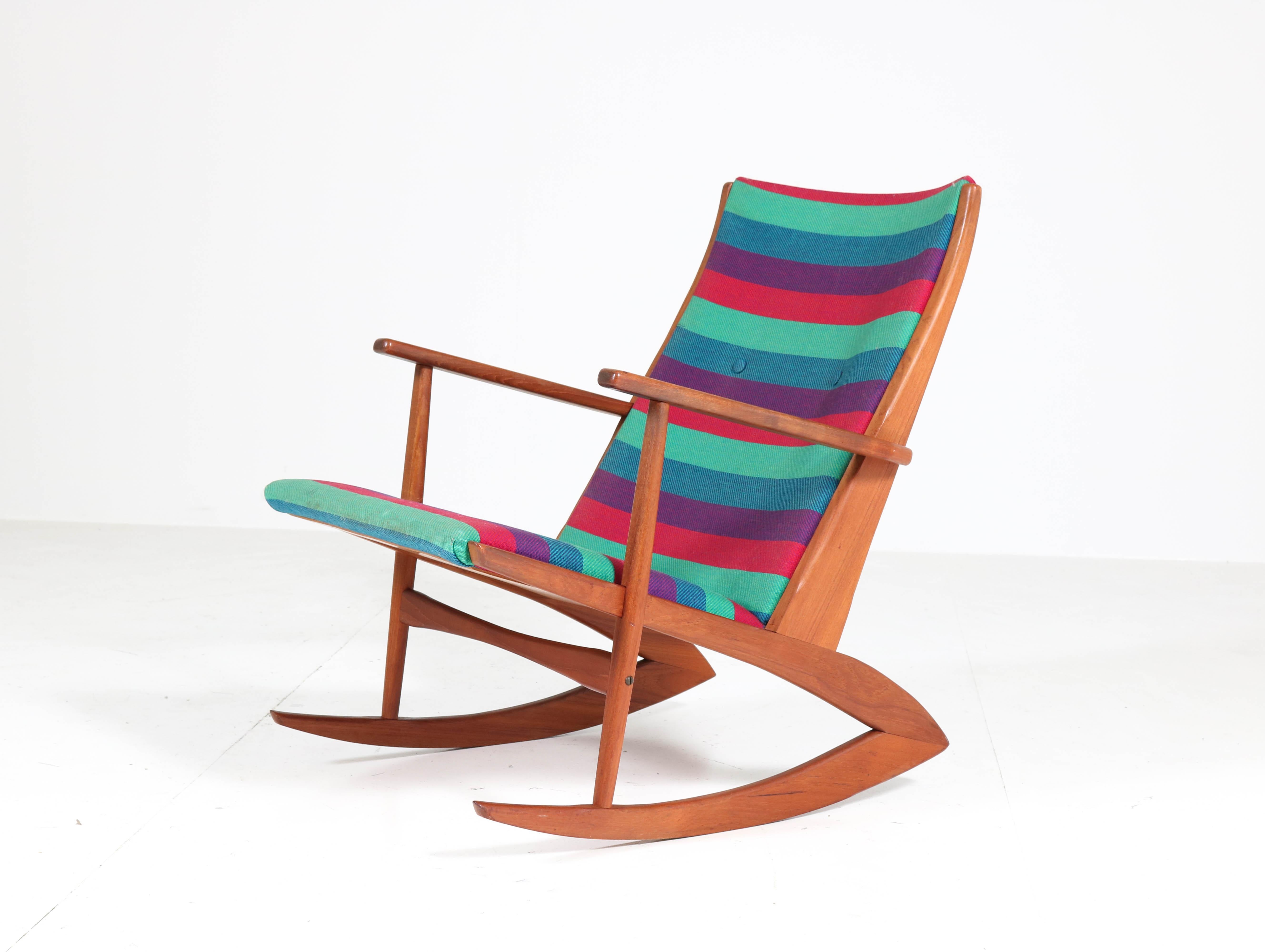 Danish Teak Mid-Century Modern Rocking Chair by Holger George Jensen, 1958