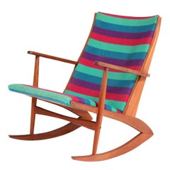 Teak Mid-Century Modern Rocking Chair by Holger George Jensen, 1958