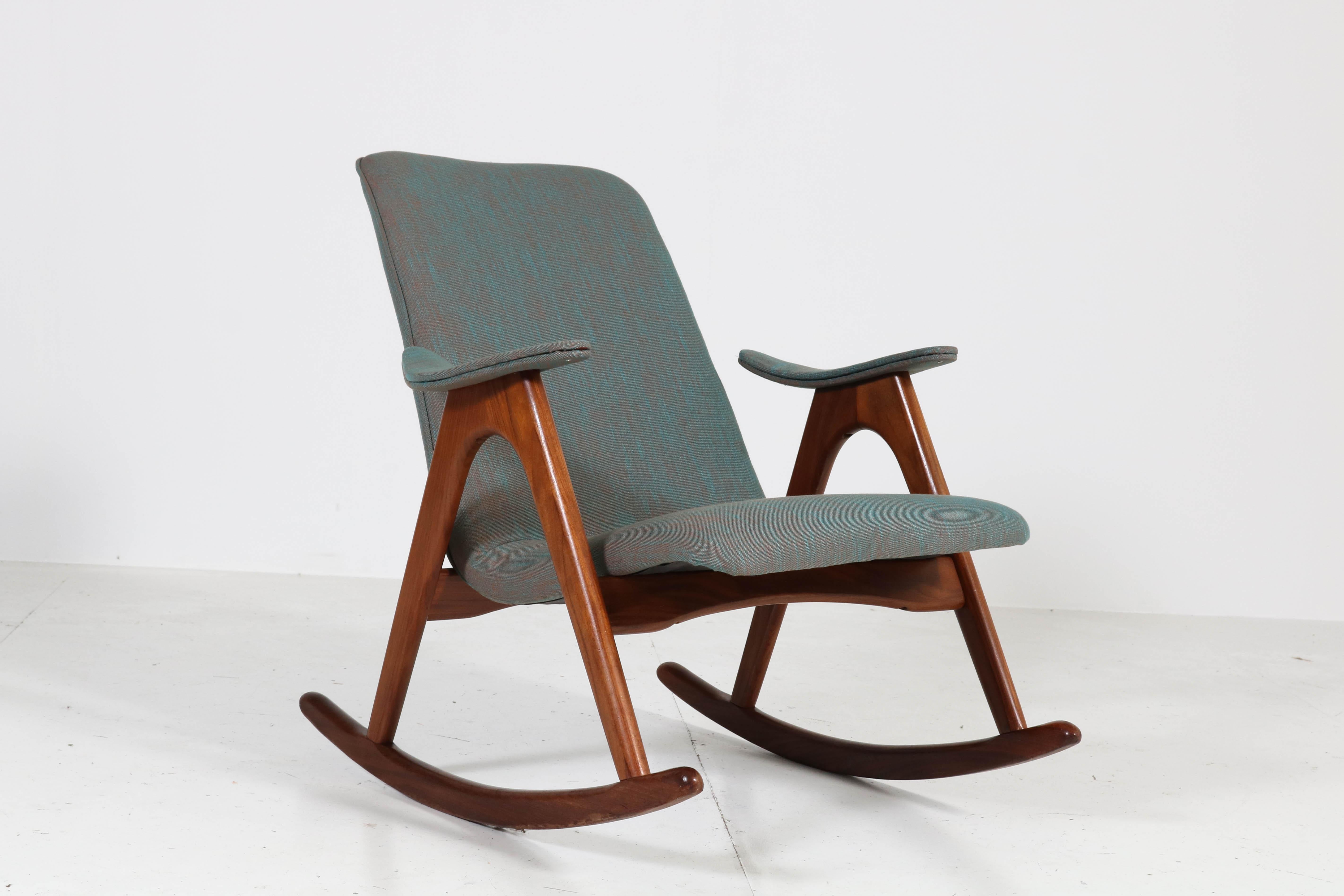 Mid-20th Century Teak Mid-Century Modern Rocking Chair by Louis Van Teeffelen for Webe, 1960s