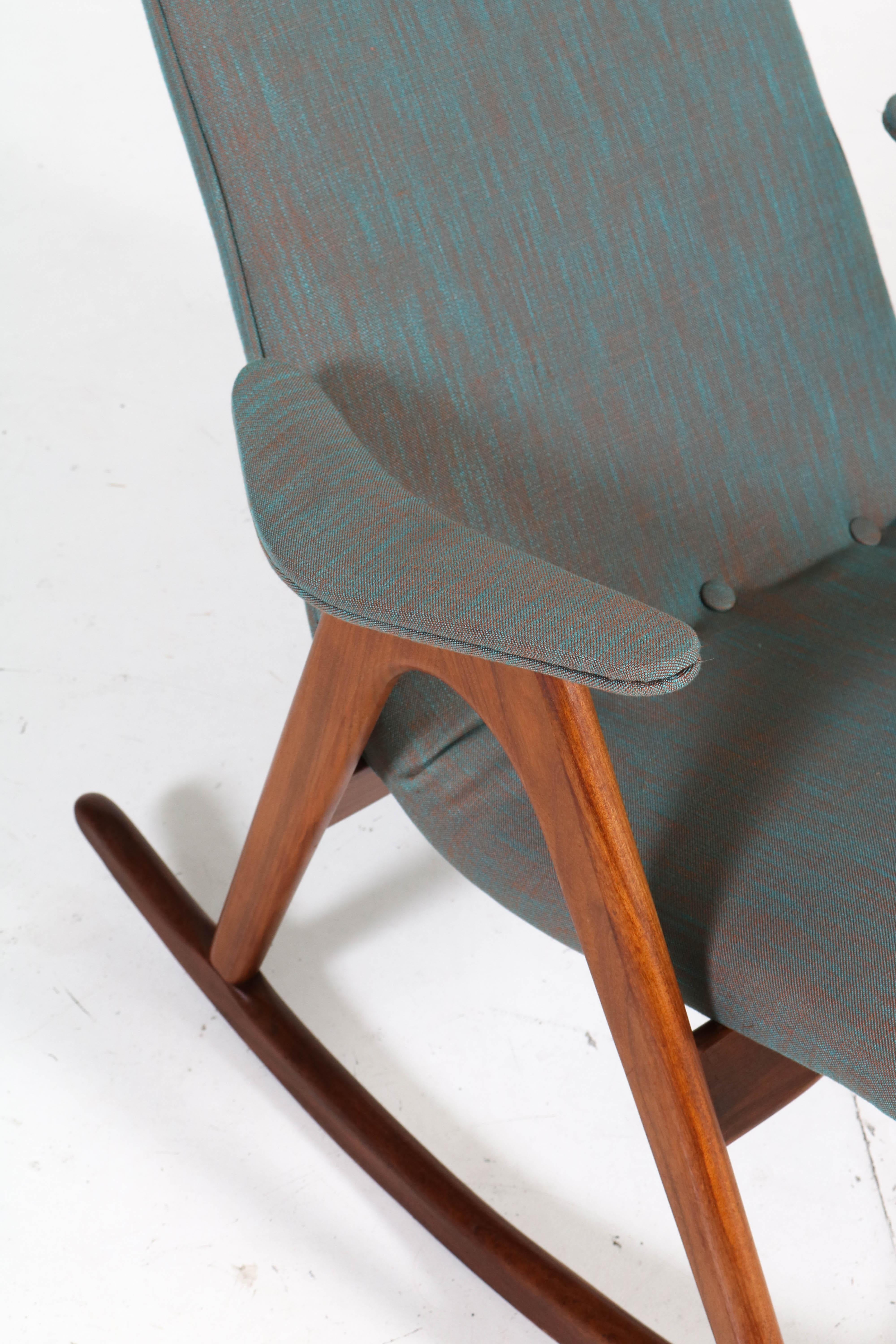 Teak Mid-Century Modern Rocking Chair by Louis Van Teeffelen for Webe, 1960s 1