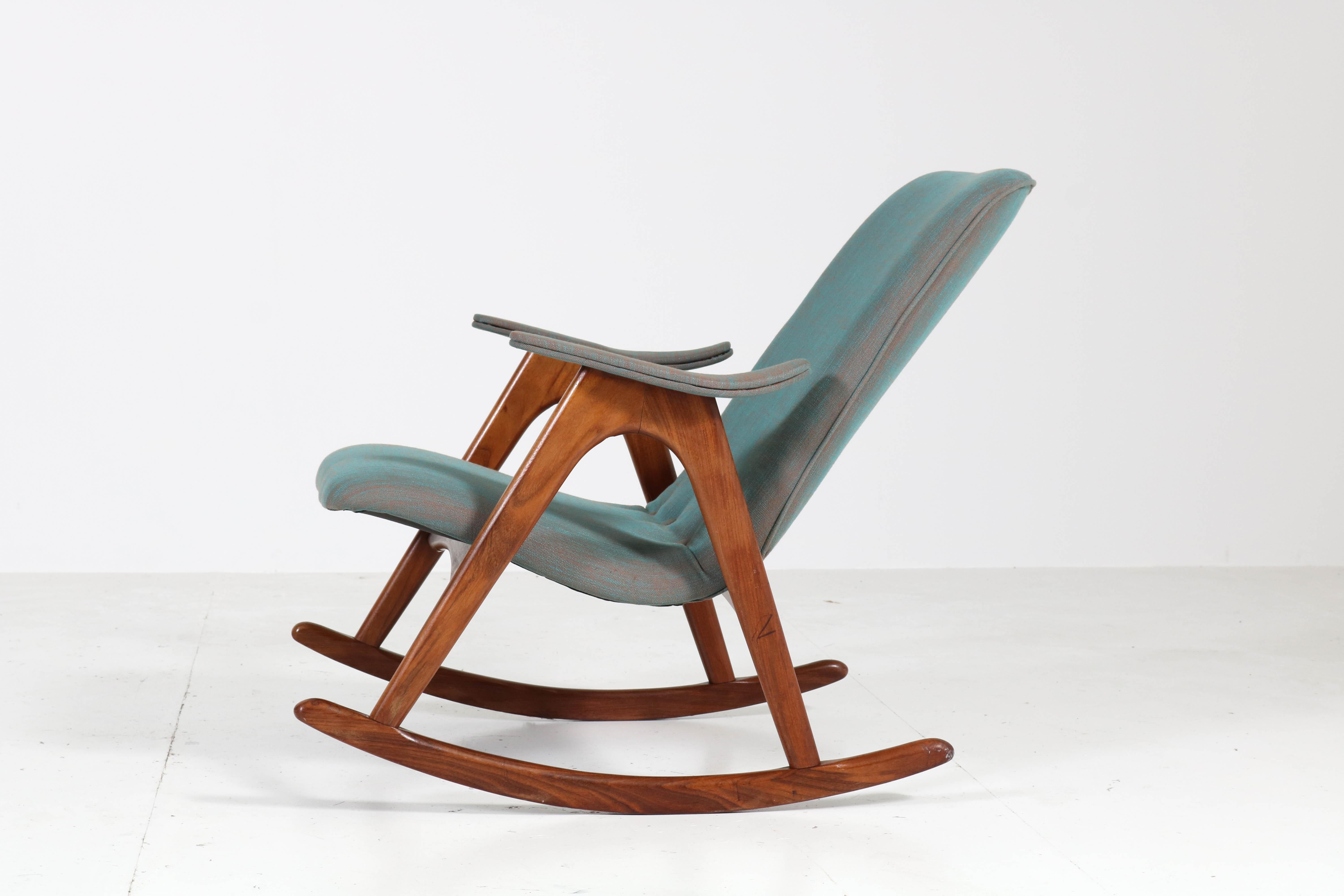 Teak Mid-Century Modern Rocking Chair by Louis Van Teeffelen for Webe, 1960s 3