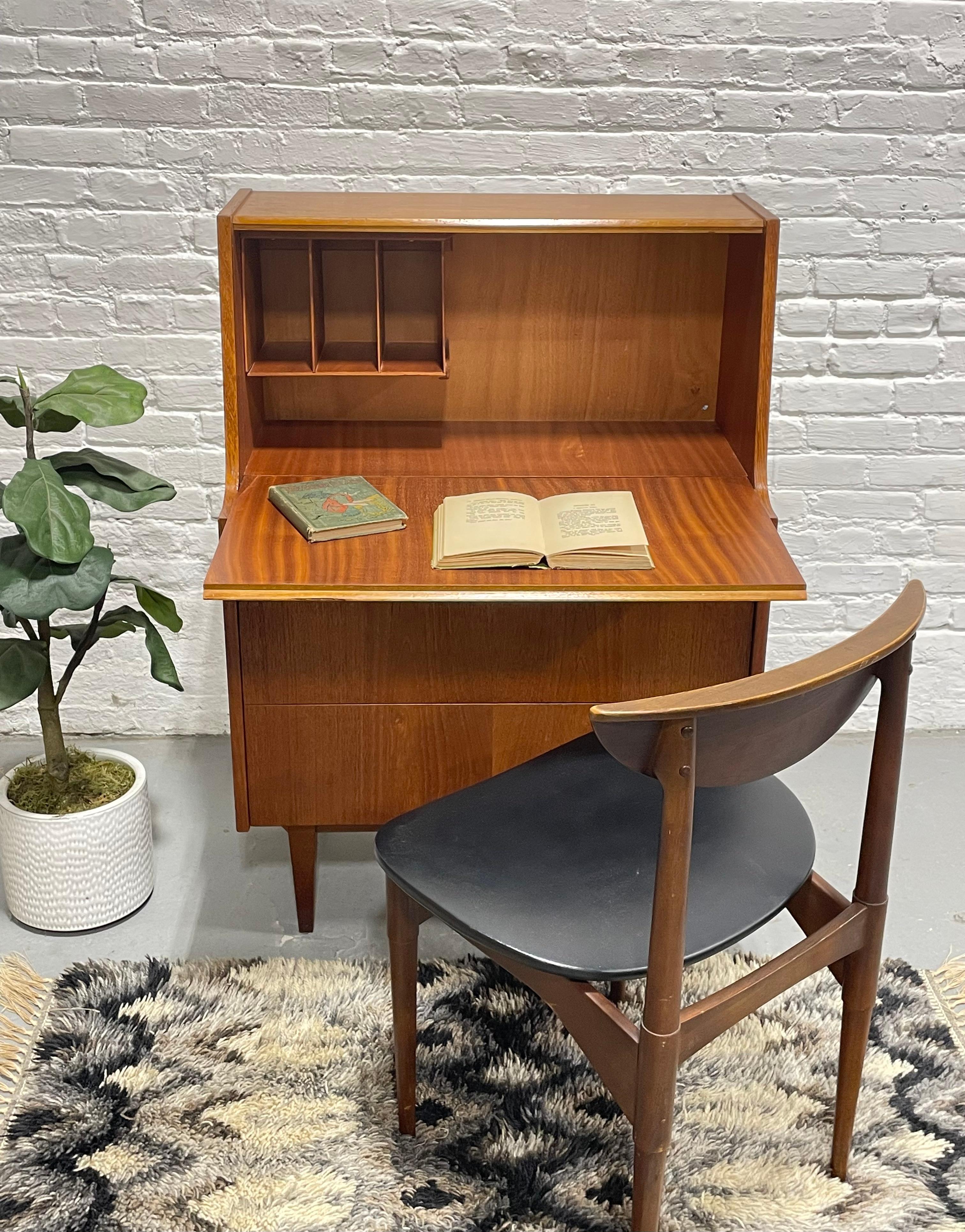 TEAK Mid Century MODERN Secretary DESK + Dresser by Elliotts of Newbury, c. 1960 4
