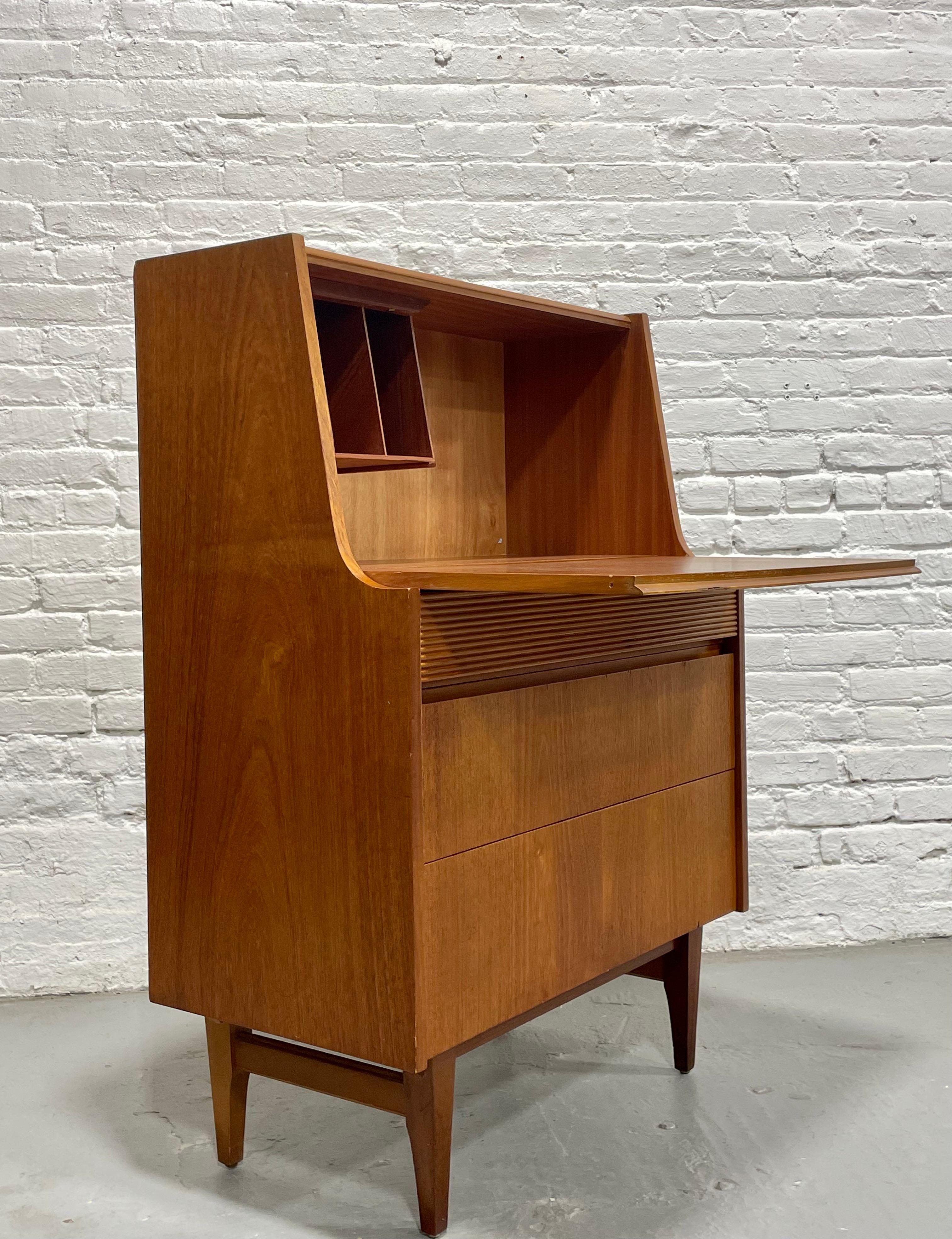TEAK Mid Century MODERN Secretary DESK + Dresser by Elliotts of Newbury, c. 1960 5