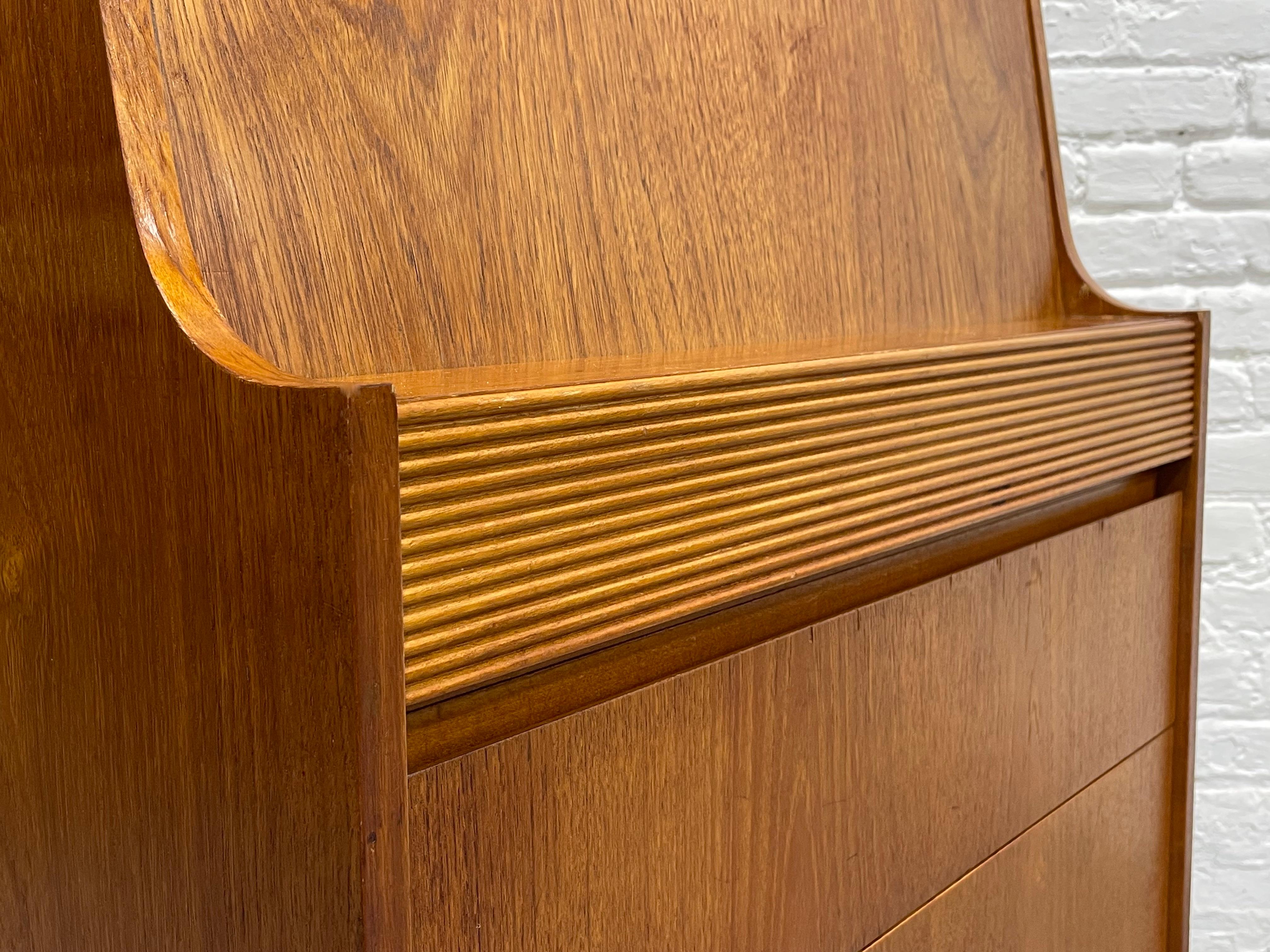 TEAK Mid Century MODERN Secretary DESK + Dresser by Elliotts of Newbury, c. 1960 6