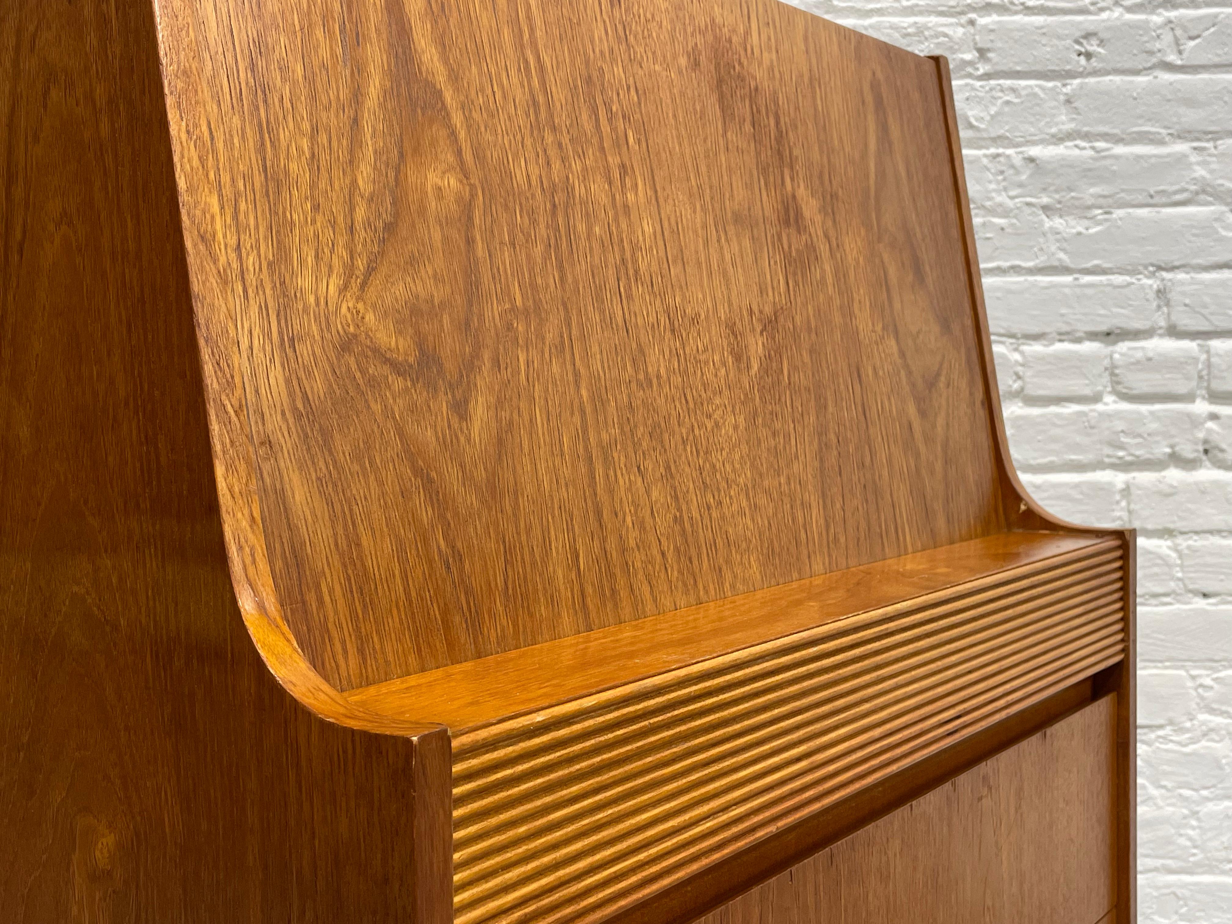 TEAK Mid Century MODERN Secretary DESK + Dresser by Elliotts of Newbury, c. 1960 7