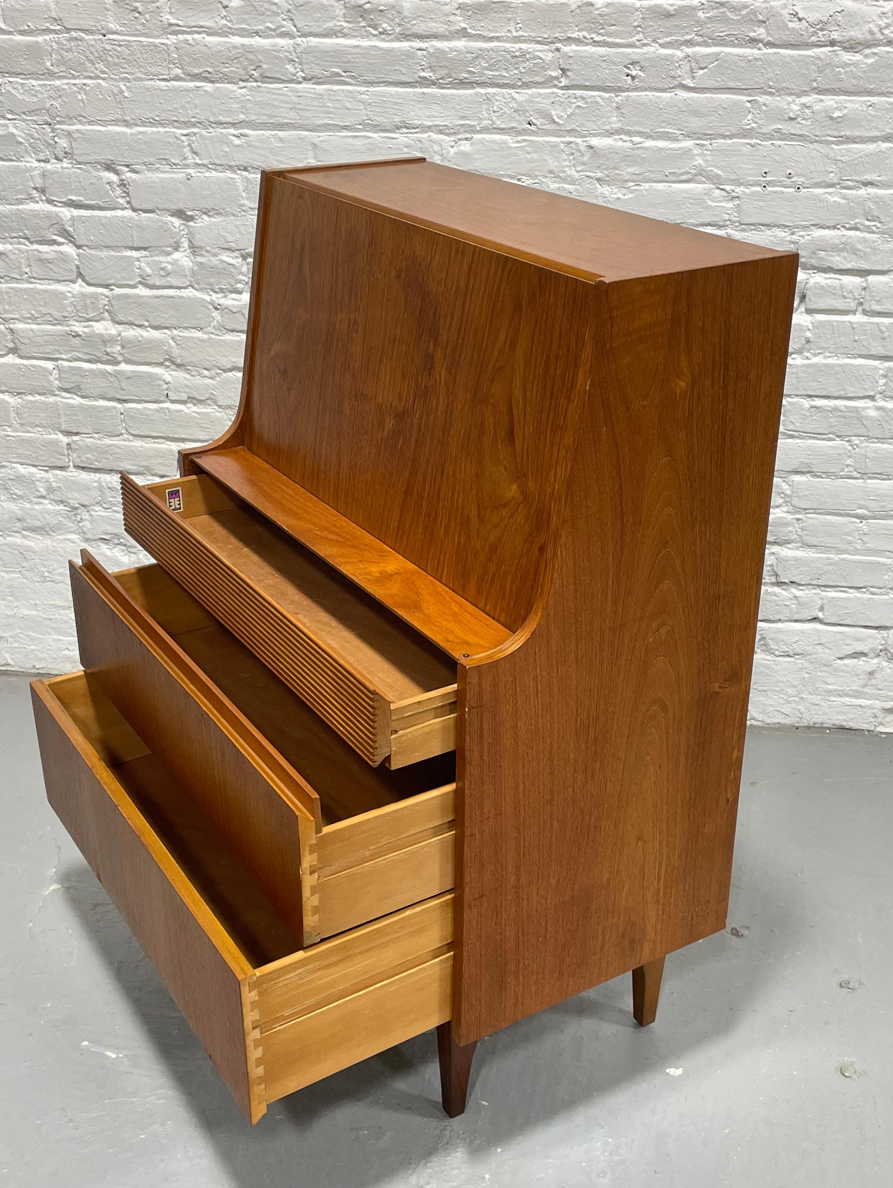 TEAK Mid Century MODERN Secretary DESK + Dresser by Elliotts of Newbury, c. 1960 9