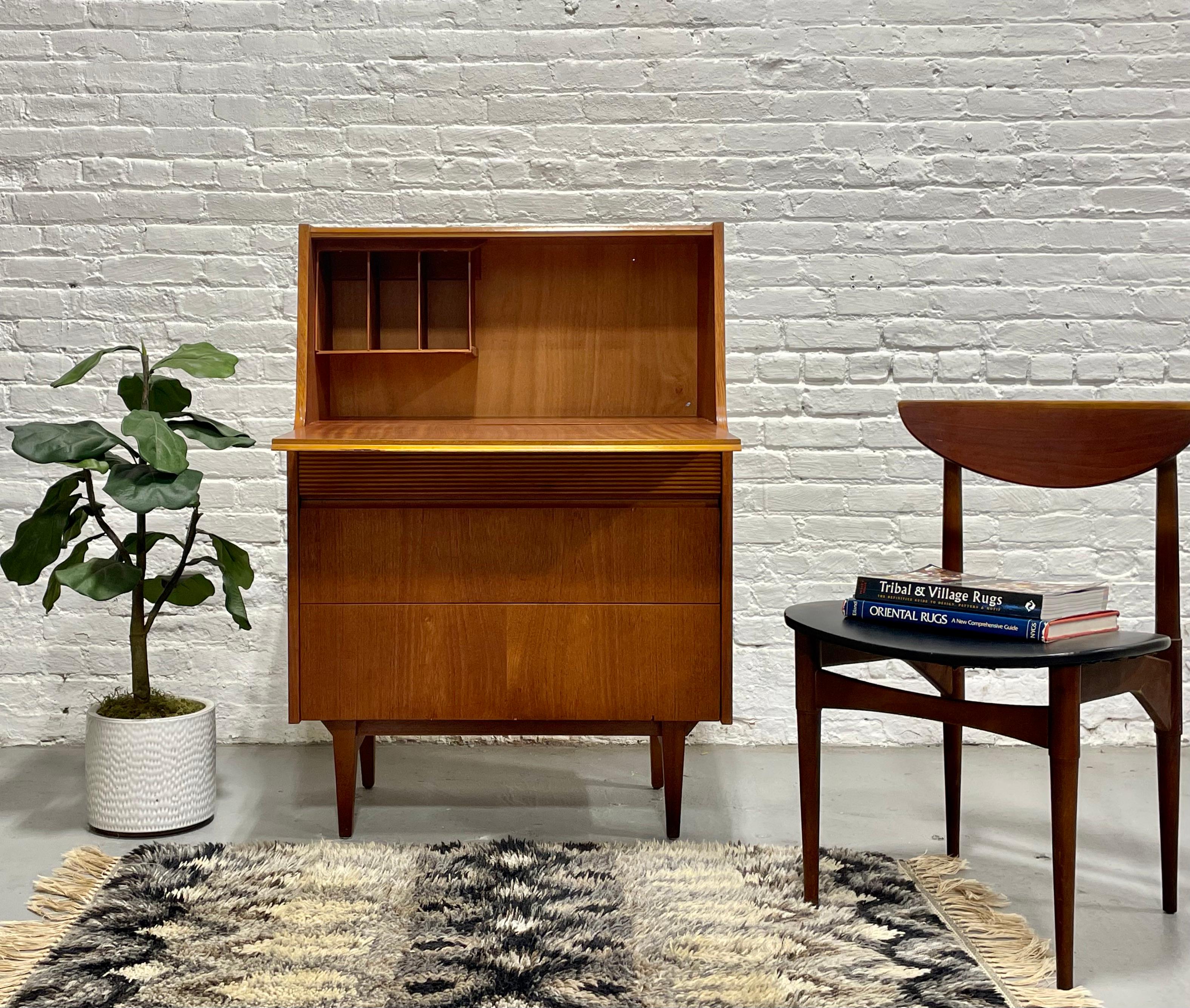 Mid-Century Modern TEAK Mid Century MODERN Secretary DESK + Dresser by Elliotts of Newbury, c. 1960