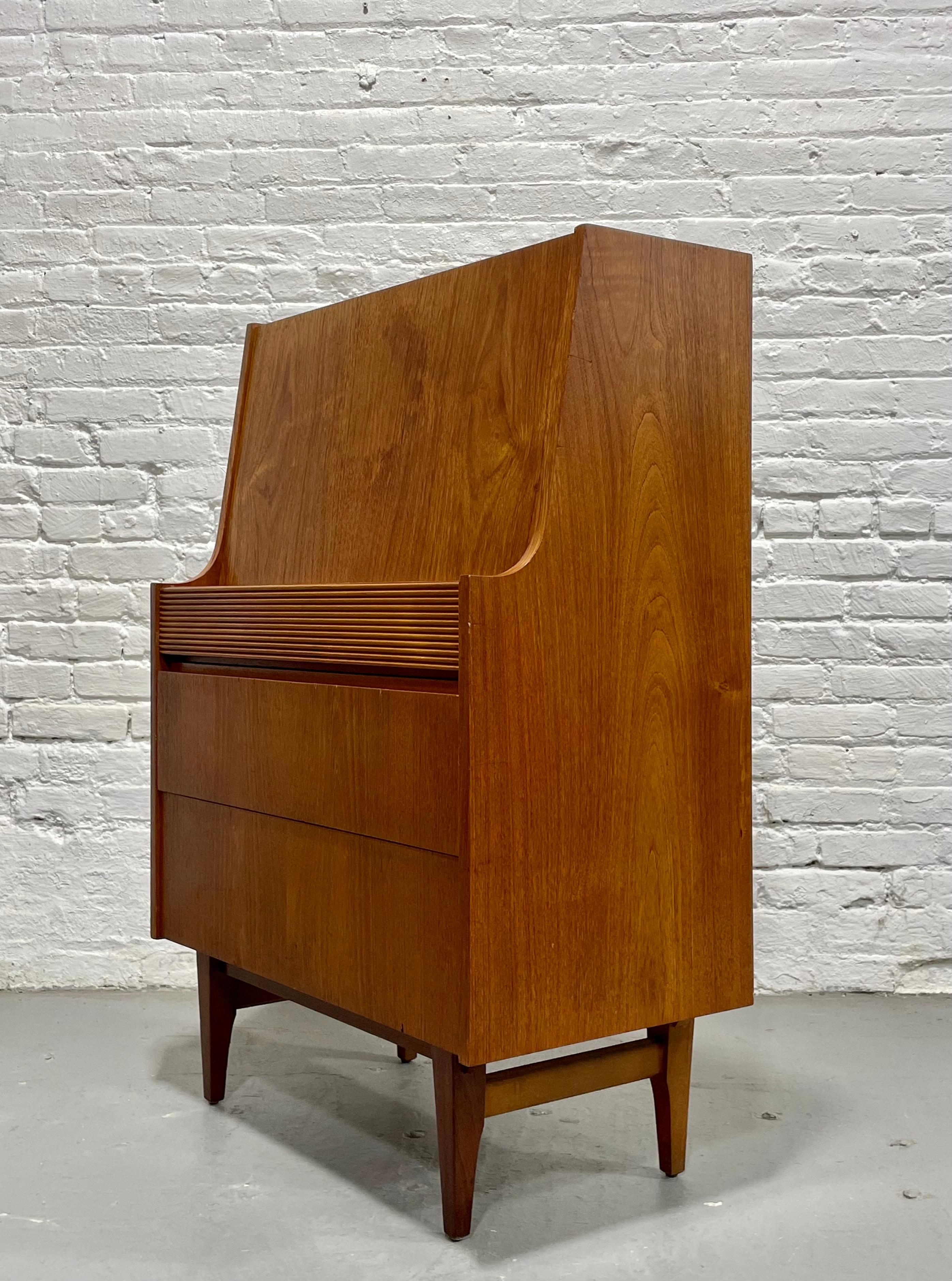Mid-20th Century TEAK Mid Century MODERN Secretary DESK + Dresser by Elliotts of Newbury, c. 1960