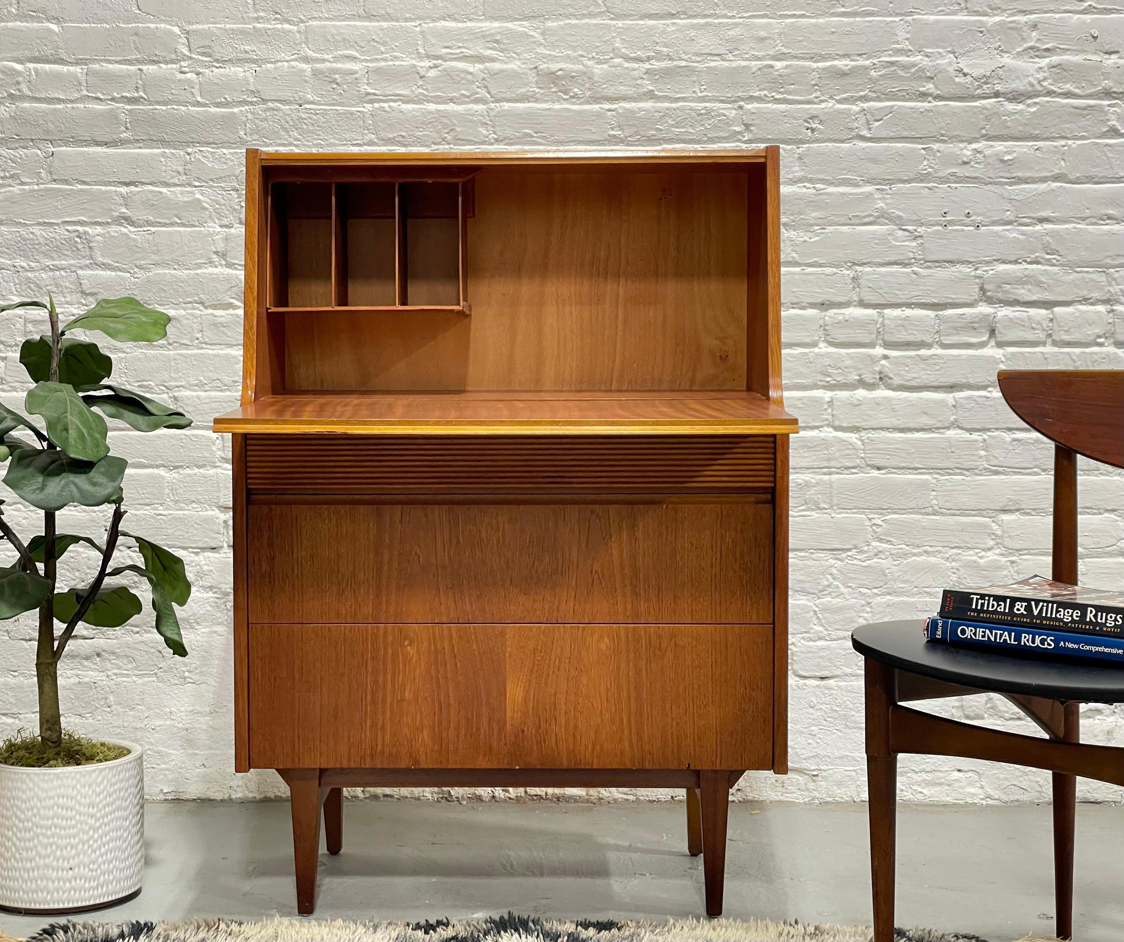 Teak TEAK Mid Century MODERN Secretary DESK + Dresser by Elliotts of Newbury, c. 1960