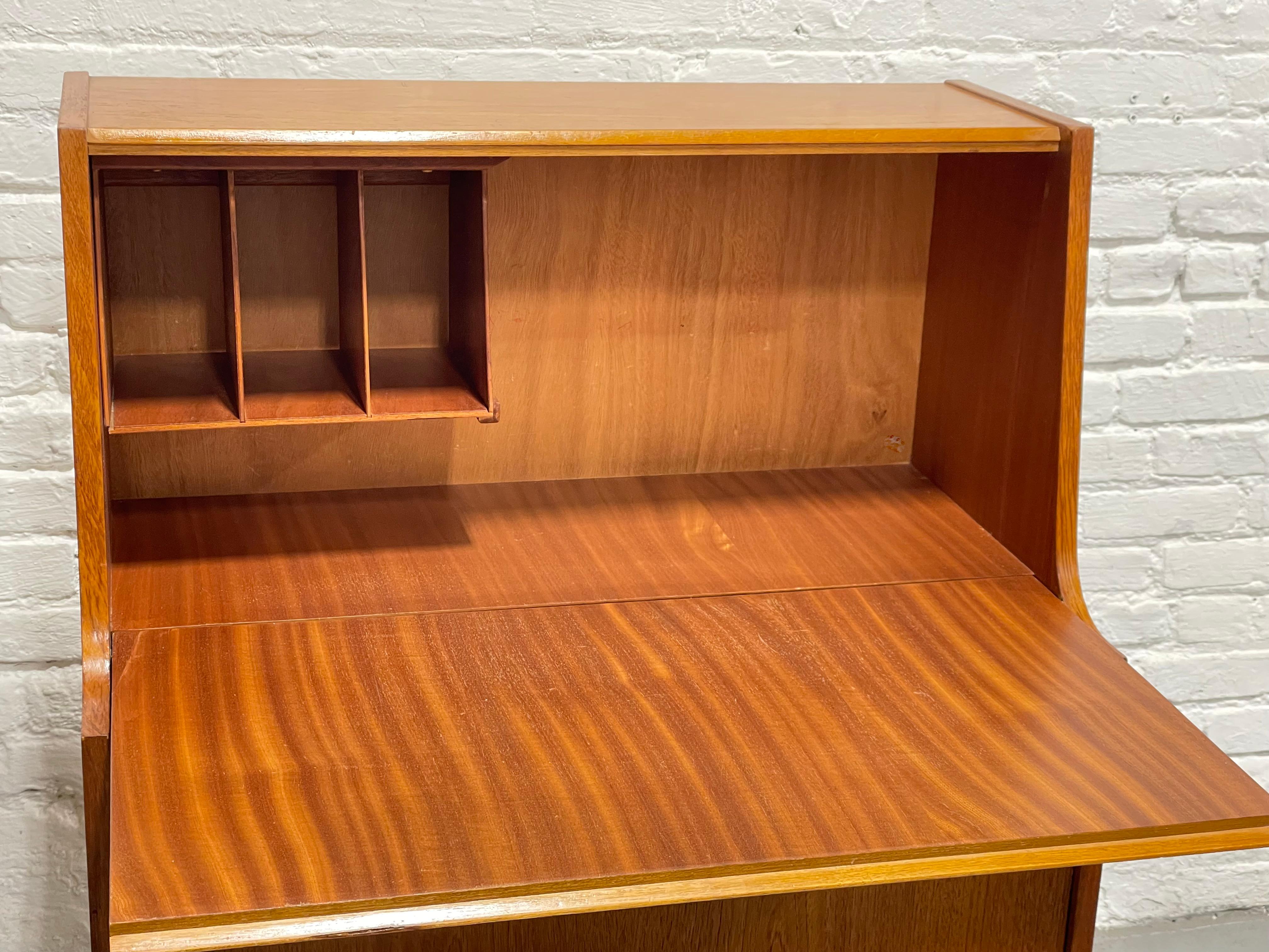TEAK Mid Century MODERN Secretary DESK + Dresser by Elliotts of Newbury, c. 1960 1