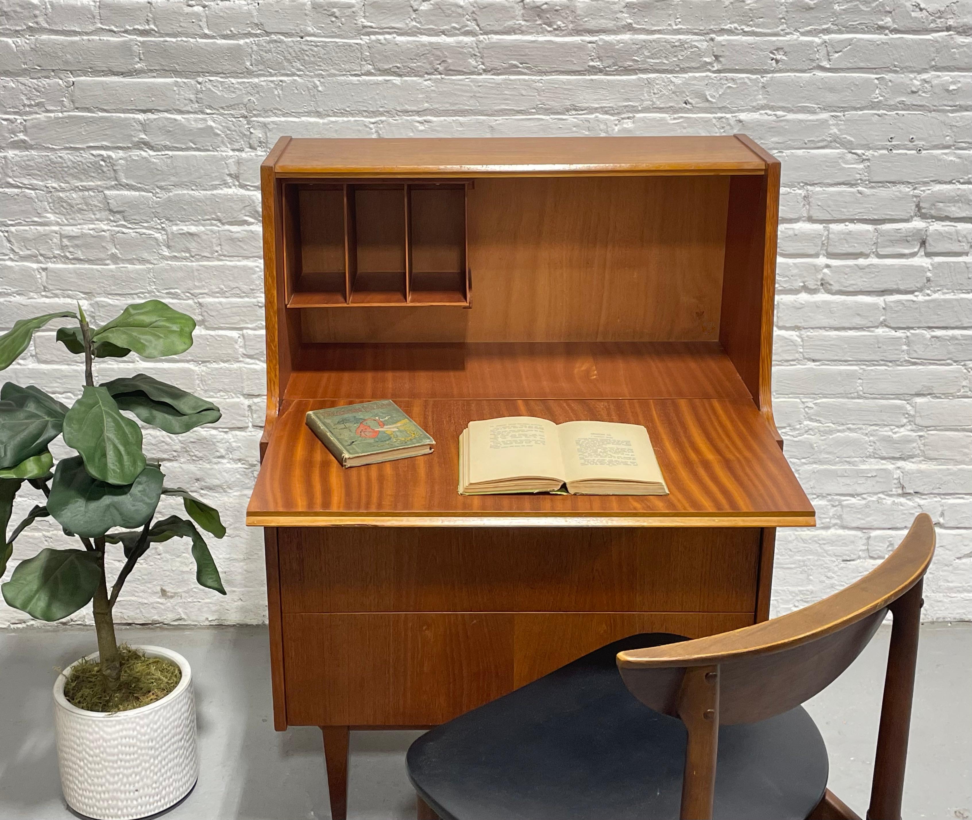TEAK Mid Century MODERN Secretary DESK + Dresser by Elliotts of Newbury, c. 1960 3