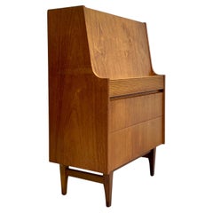 TEAK Mid Century MODERN Secretary DESK + Dresser by Elliotts of Newbury, c. 1960