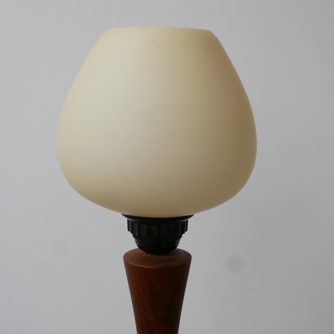 Glass Teak Mid-Century Swedish Table Lamp