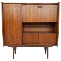 Teak Midcentury Cupboard, Highboard or Cabinet, Wébé Style, European Design