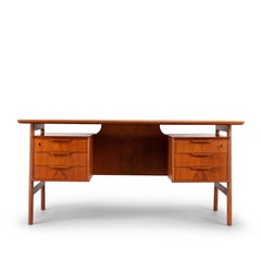 Teak Midcentury Desk by Gunni Omann for Omann Jun Møbelfabrik, 1950s