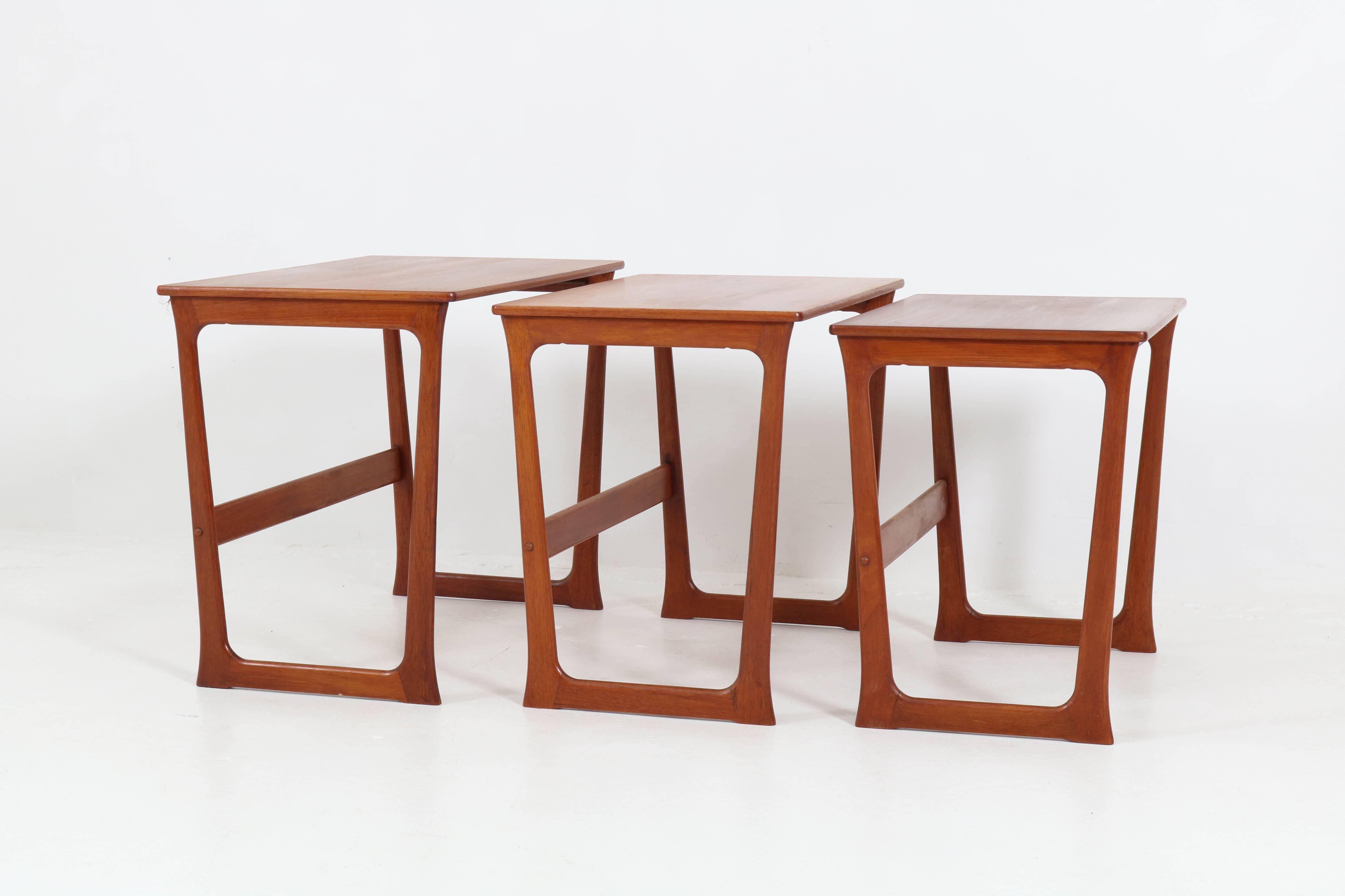 Mid-20th Century Teak Mid-Century Modern Nesting Tables by Johannes Andersen Denmark, 1960s