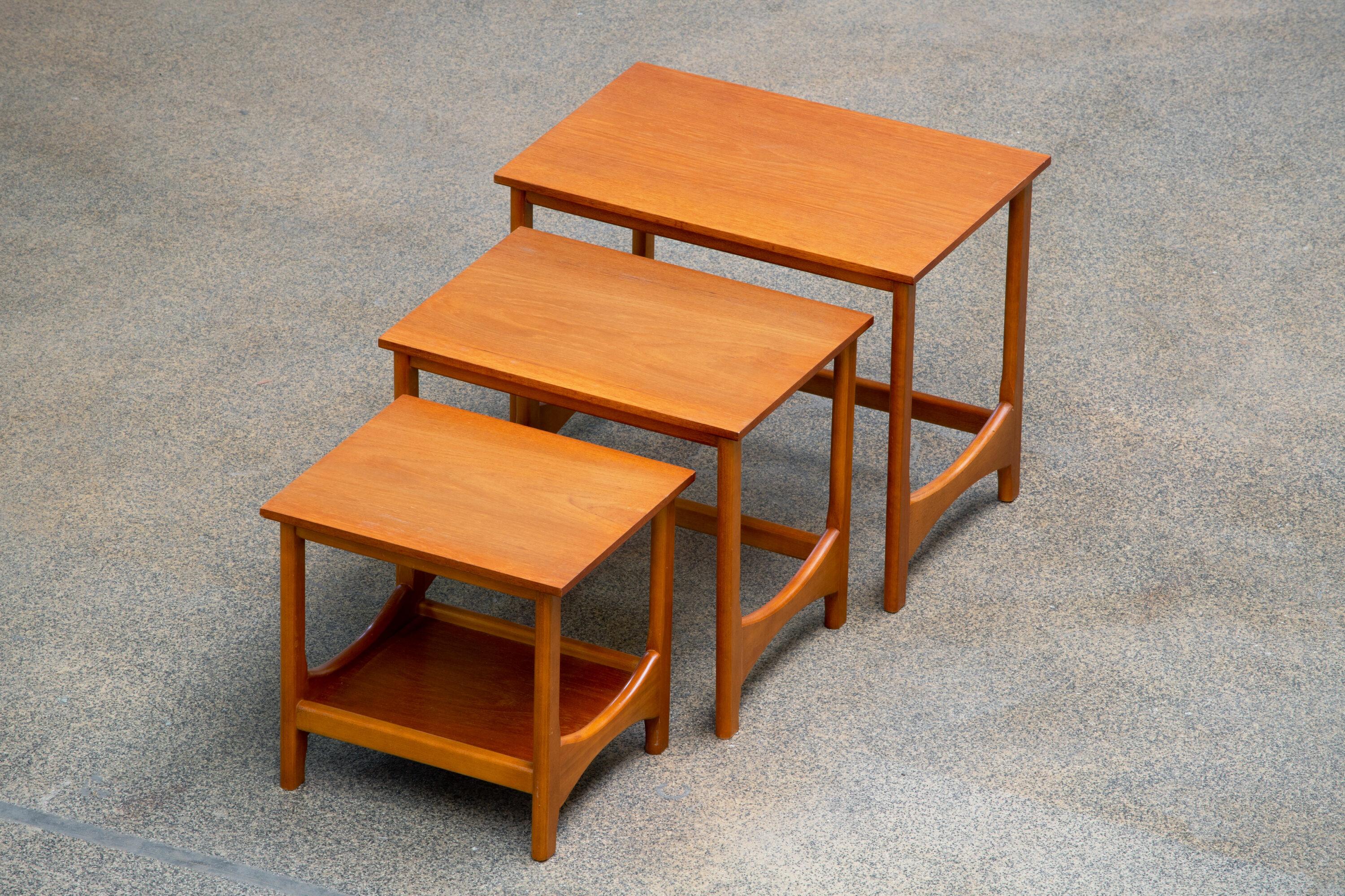 20th Century Teak Midcentury Nesting Tables in Teak, Designed by Nathan, UK, 1960s For Sale