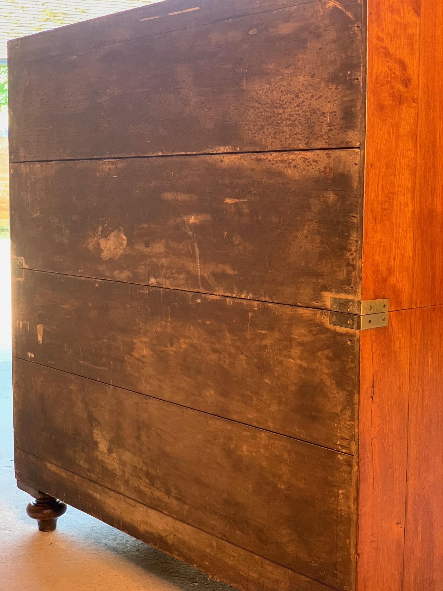 Teak Military Campaign Chest of Drawers Victorian, circa 1890 Number 28 In Good Condition In Longdon, Tewkesbury