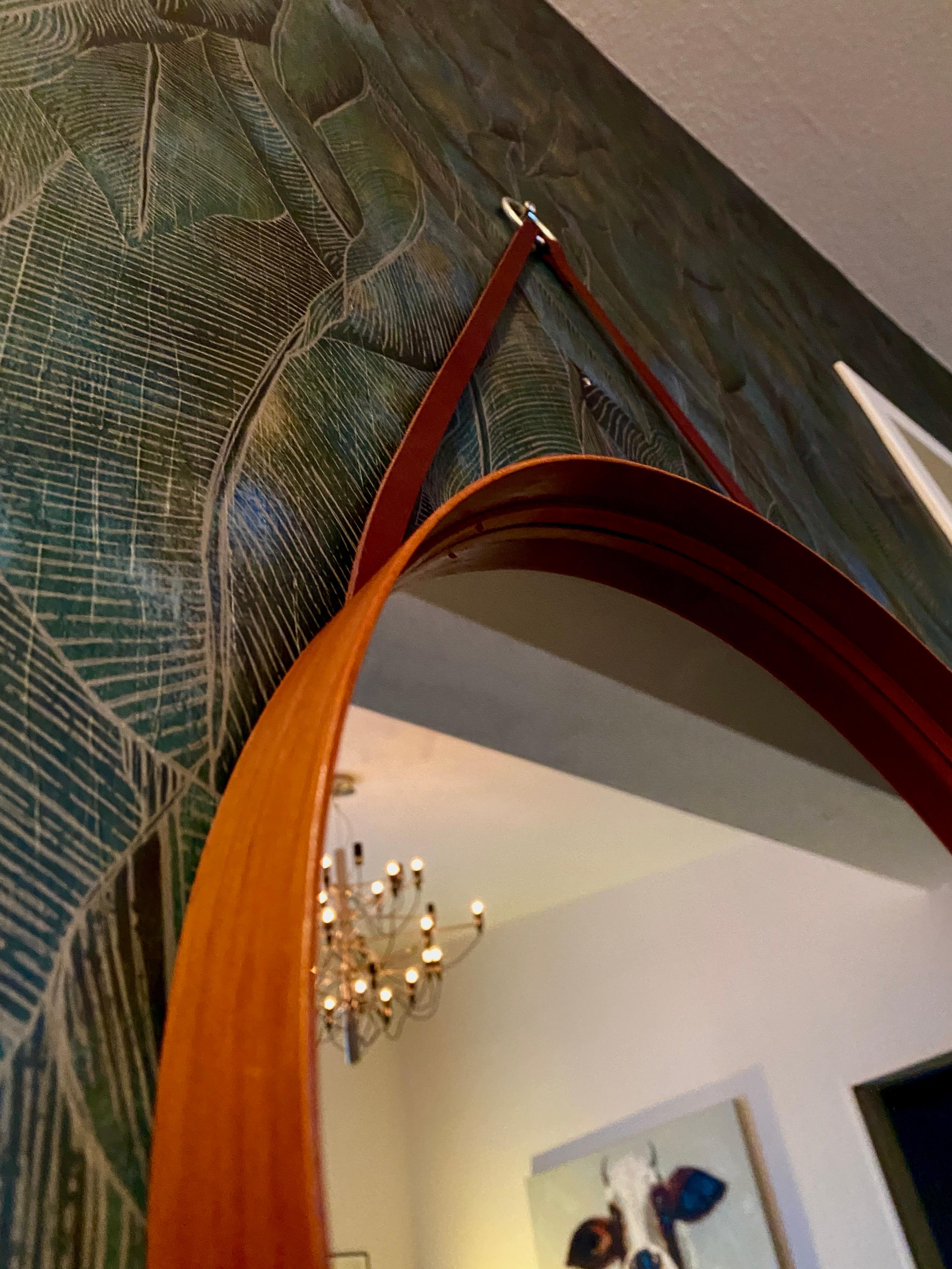 Mid-Century Modern Miroir en teck par Glas Mäster - Markaryd, Suède années 1950 - Modèle n° 103 en vente