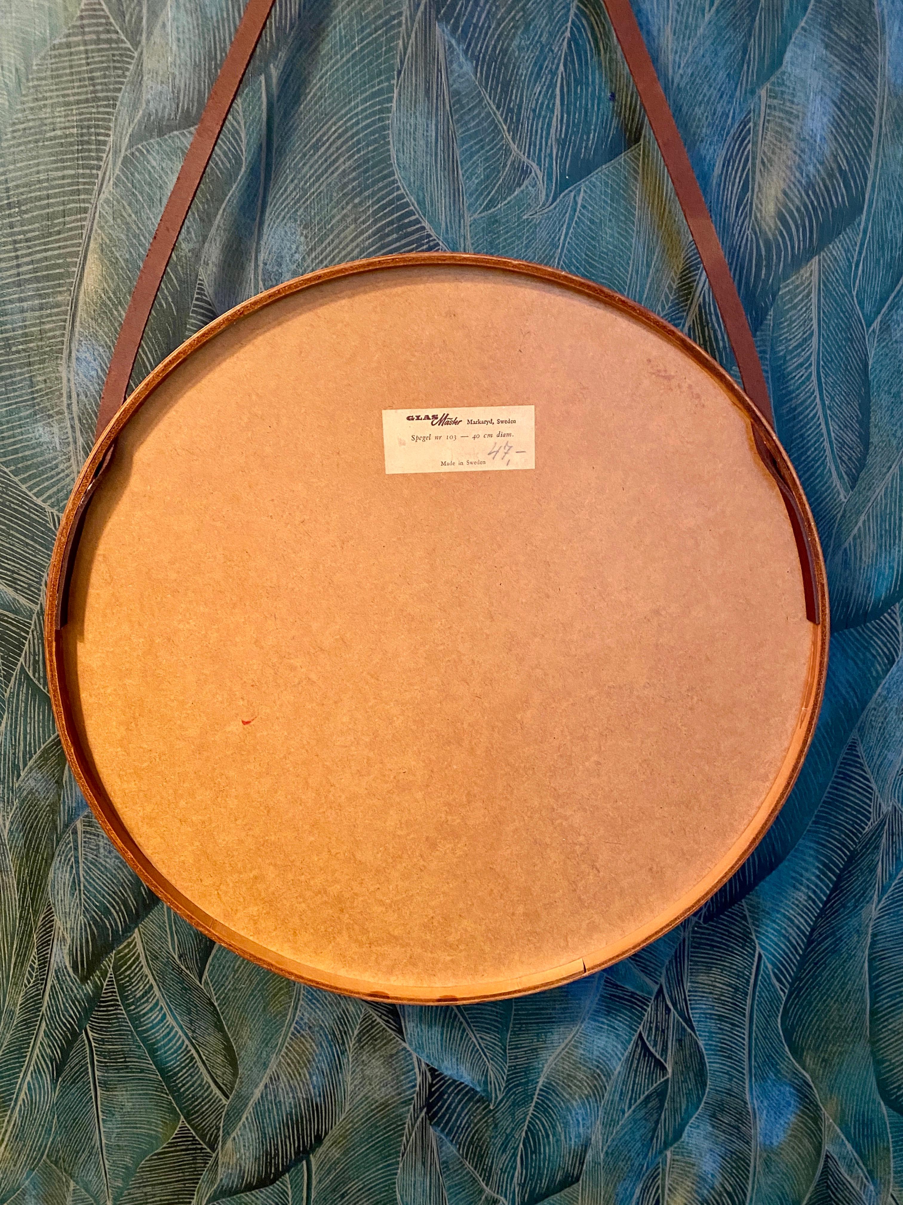 Miroir en teck par Glas Mäster - Markaryd, Suède années 1950 - Modèle n° 103 en vente 1