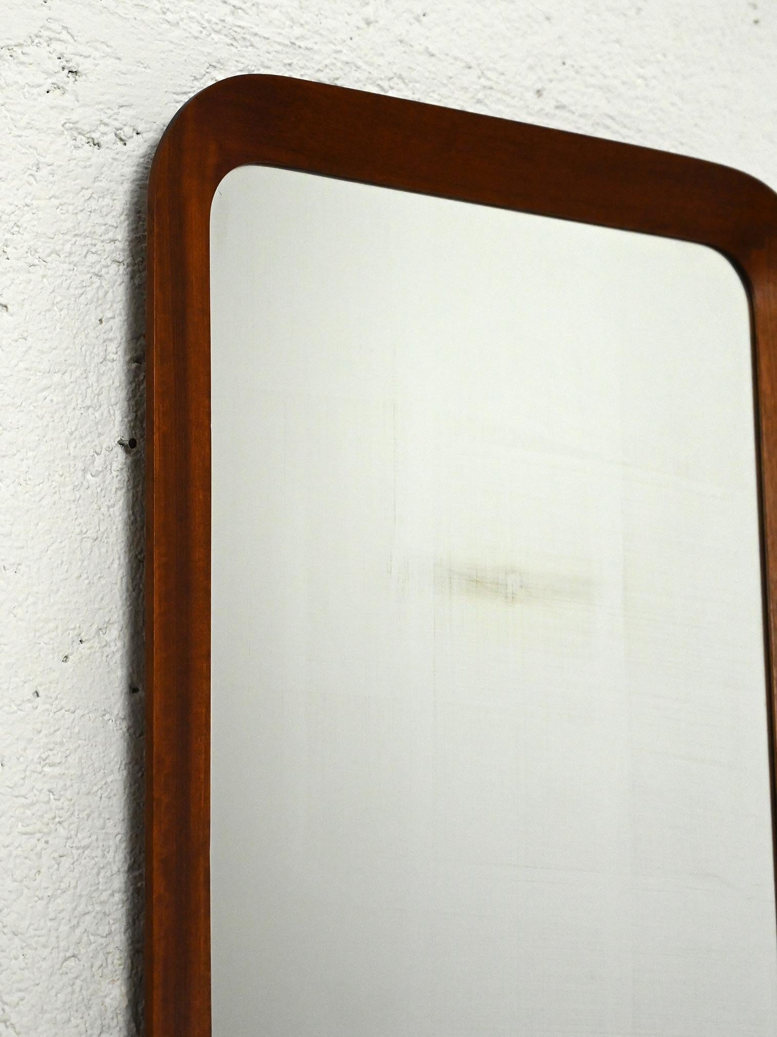 Scandinavian Teak mirror with beveled frame