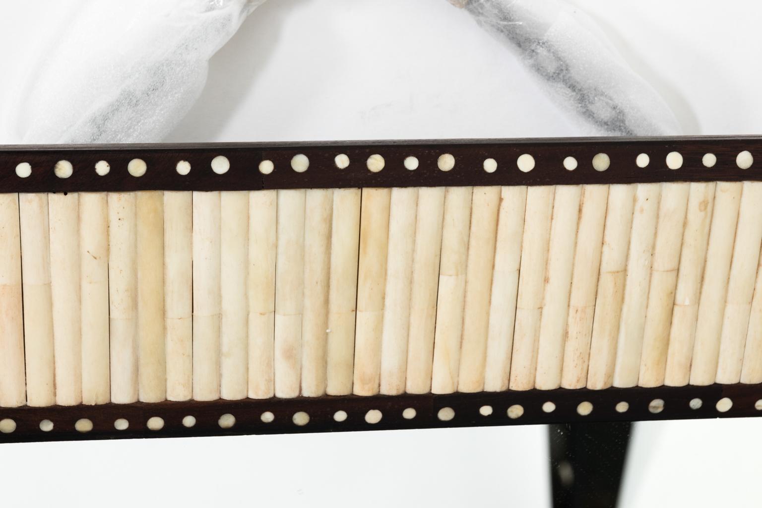 Teak Mirror with Bone Inlay For Sale 1