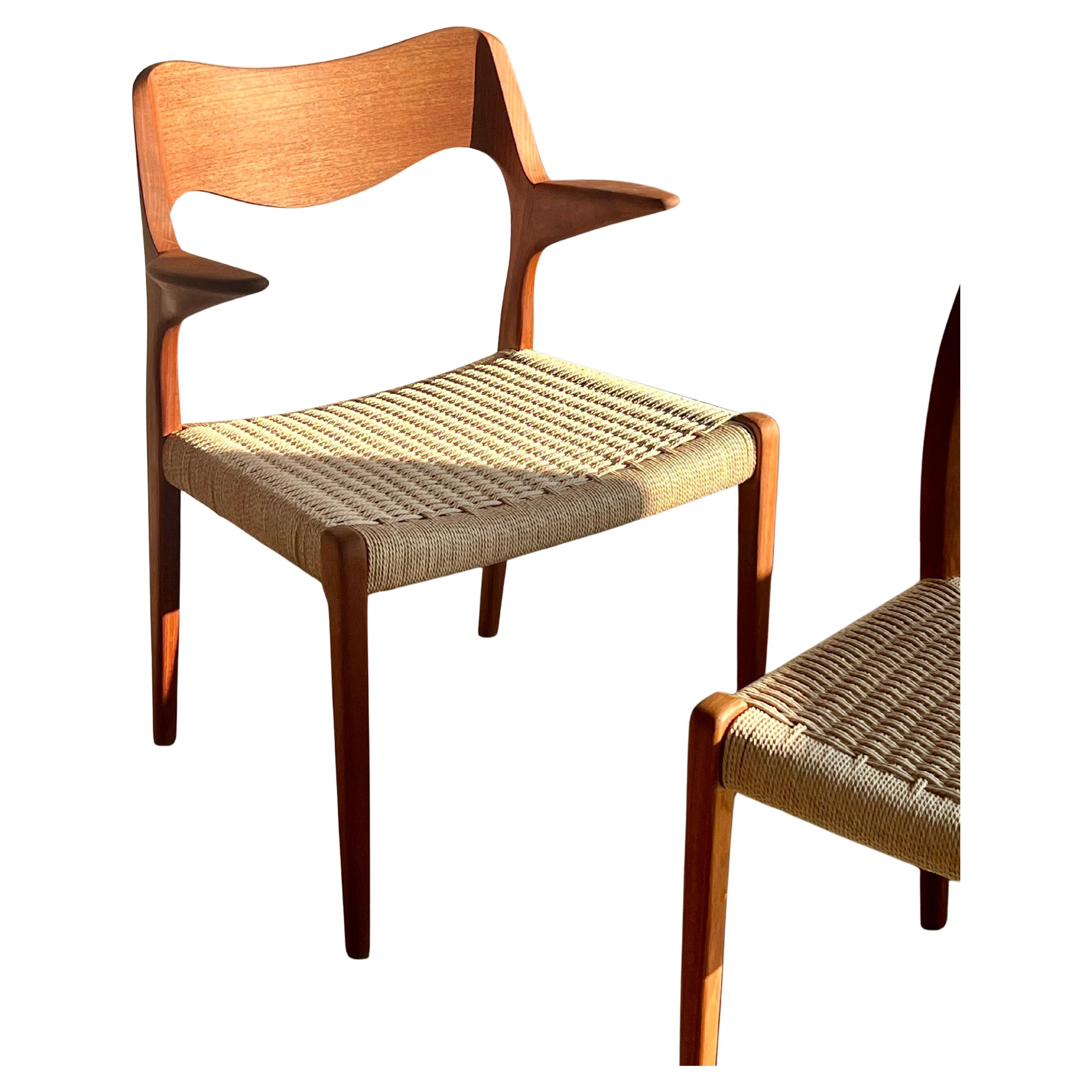 Teak Møller Model 55 Dining Chair, Designed by Niels Otto Møller