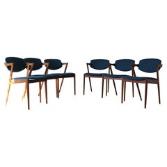 Teak Model 42 Chairs by Kai Kristiansen for Schou Andersen, Set of 6