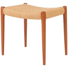 Teak Model 80A Ottoman by Niels Møller with Danish Cord Seat