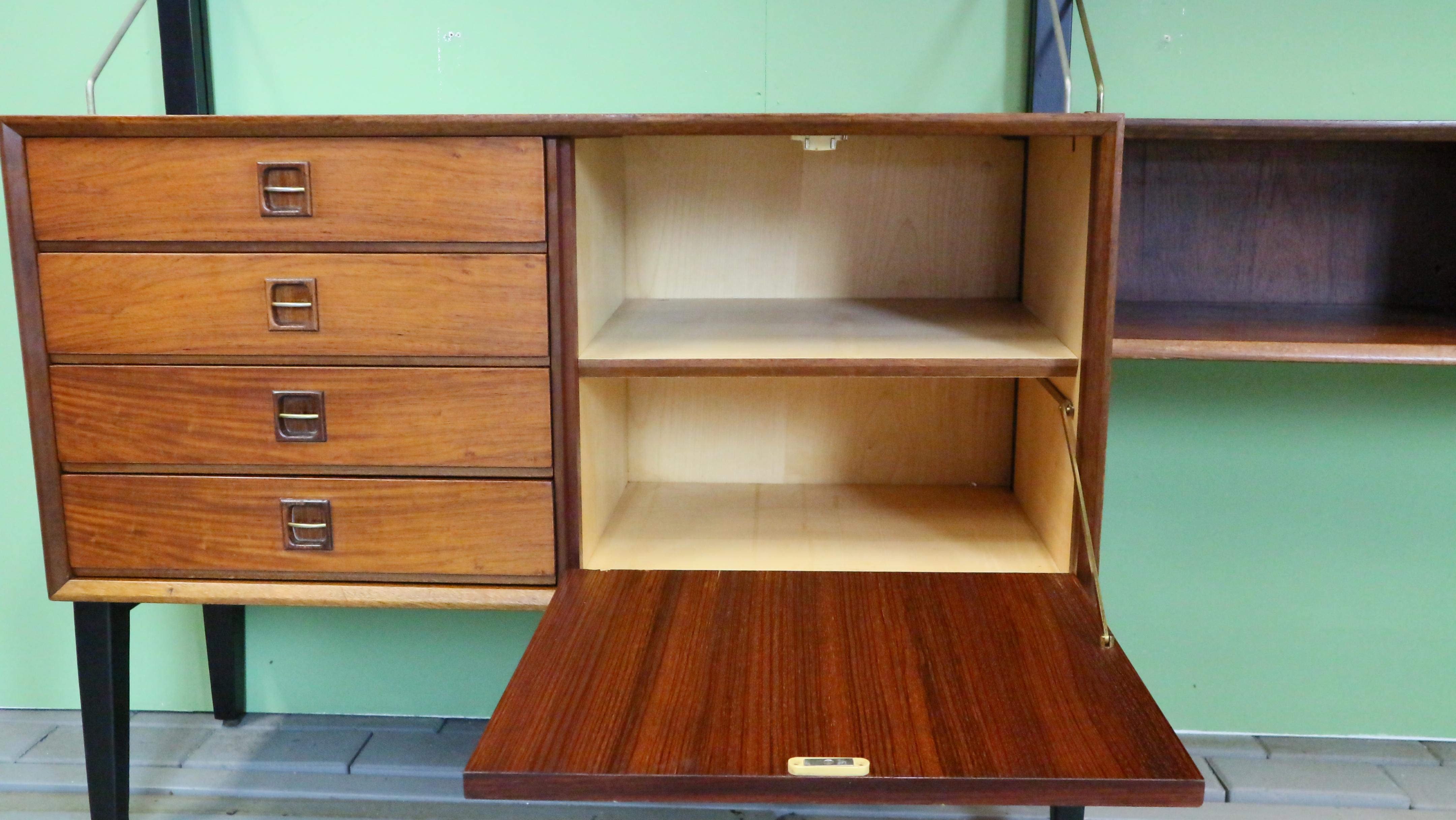 Teak Modular Mid-Century Modern Wall Unit by Louis van Teeffelen for WéBé, 1960s 6