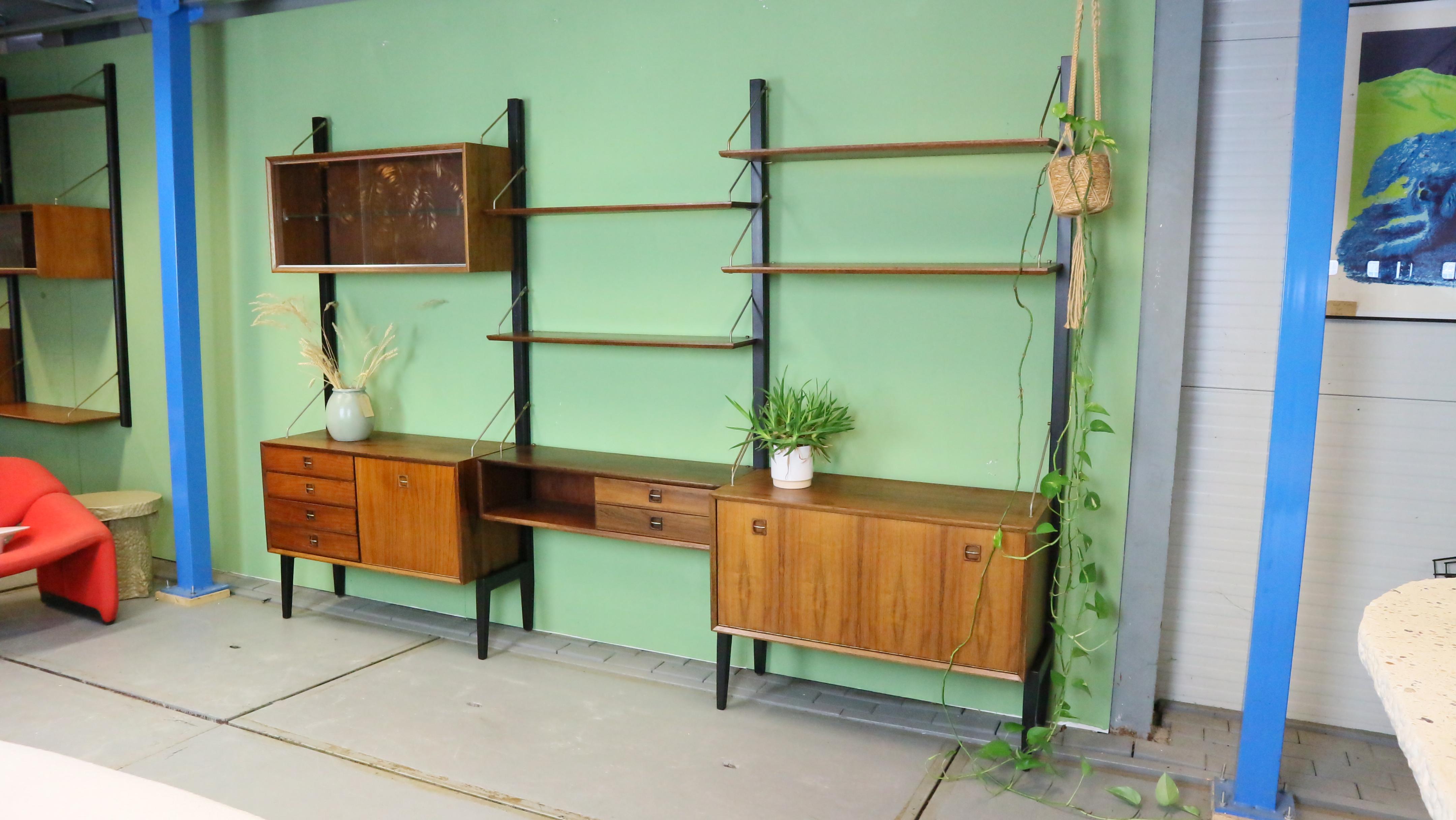 Teak Modular Mid-Century Modern Wall Unit by Louis van Teeffelen for WéBé, 1960s 14