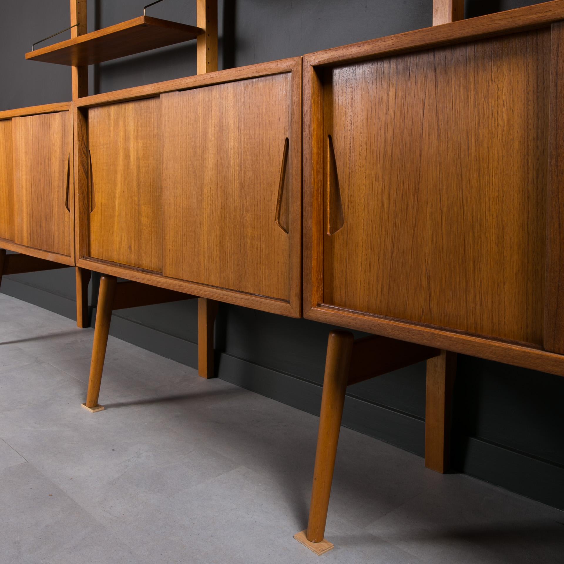 Teak Modular Wall Unit, Brodrene Jatog Mobelfabrik, Norway, 1960s 2